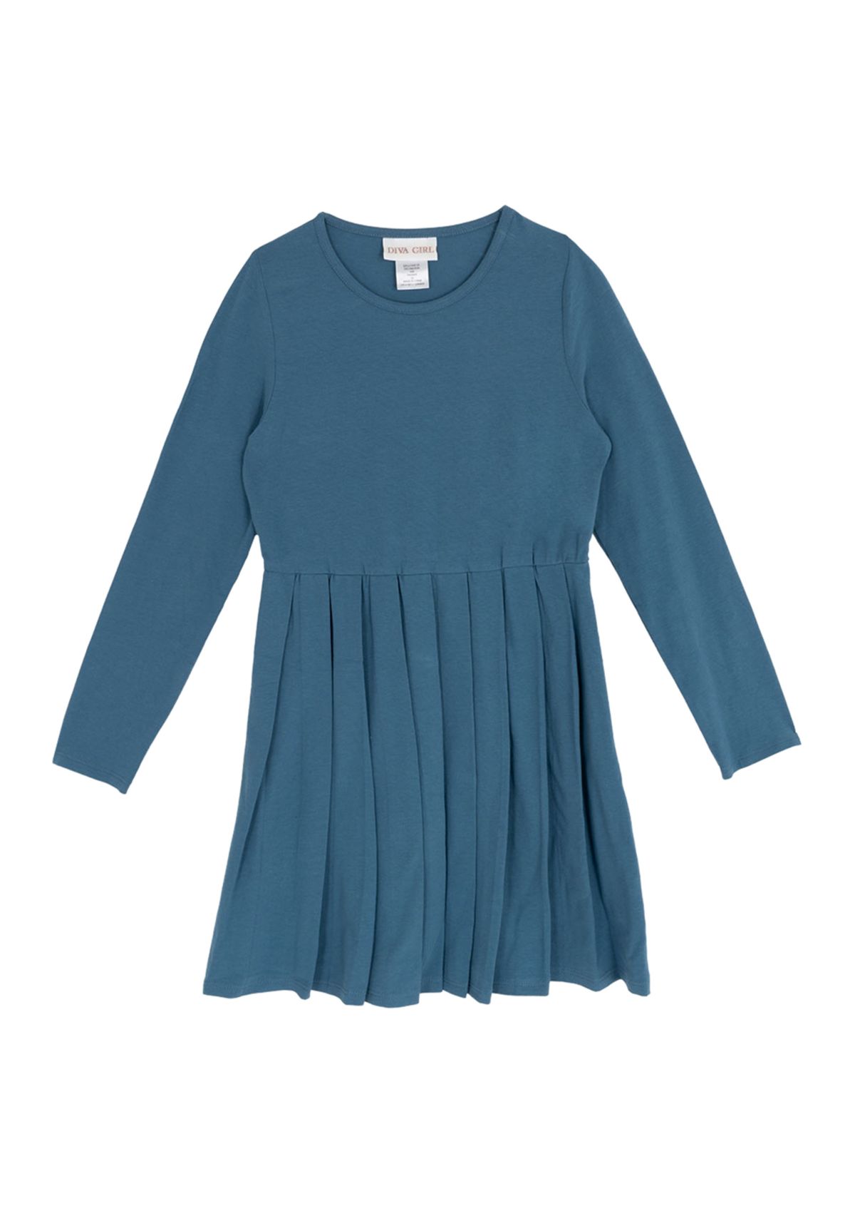 Girls 7-16 Long Sleeve Pleated Dress