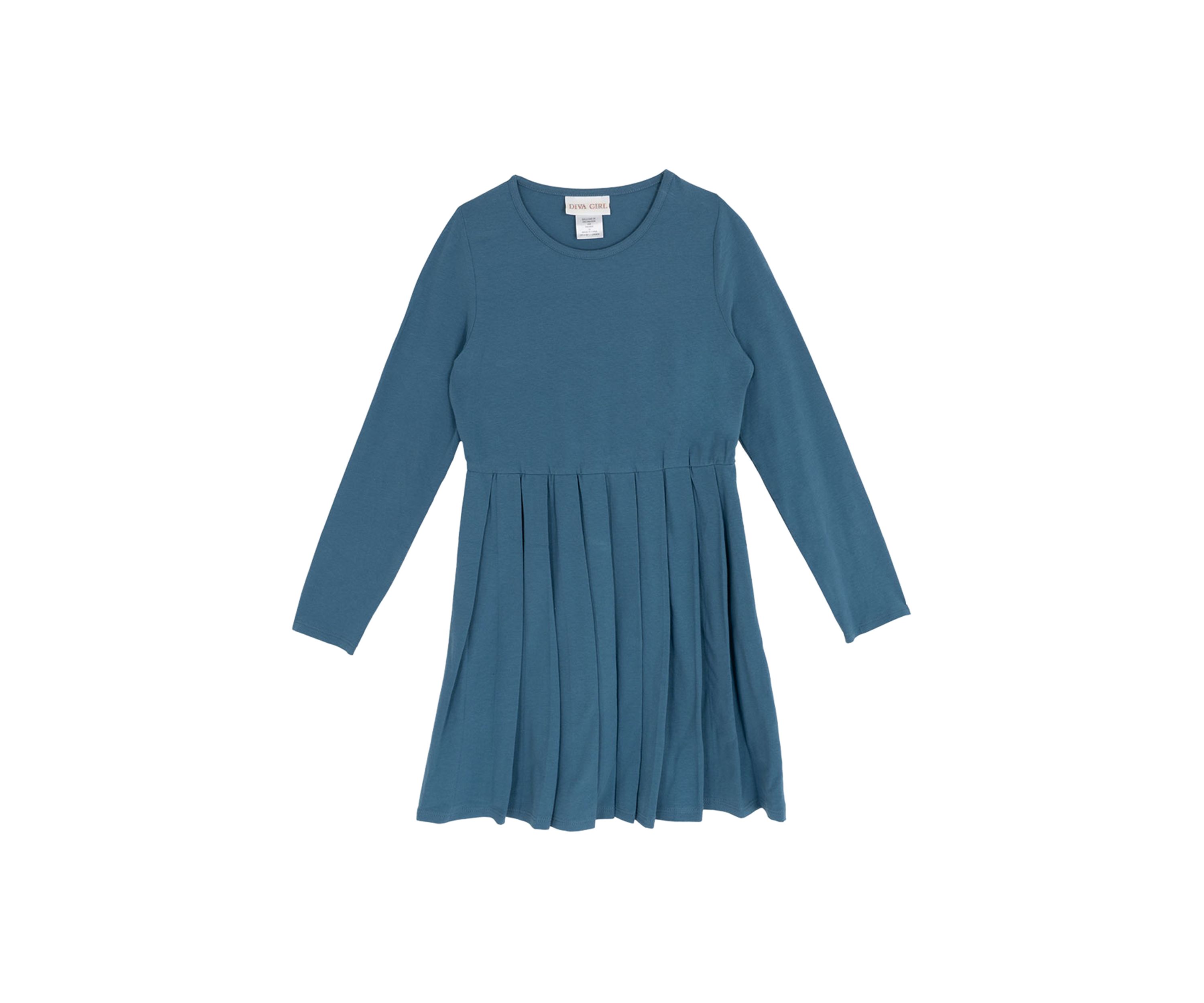 Girls 7-16 Long Sleeve Pleated Dress