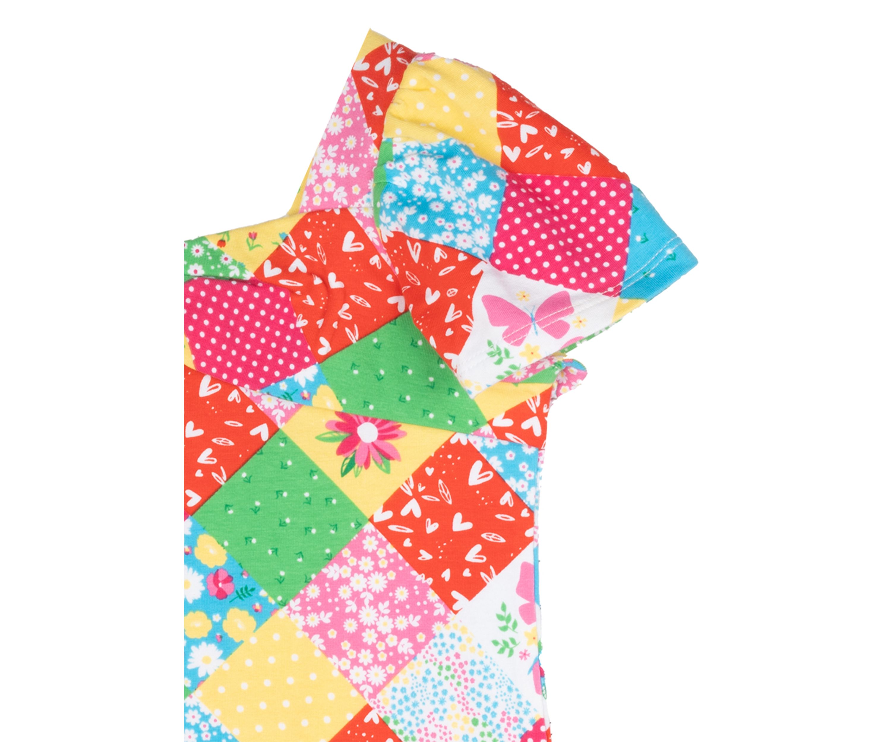 Girls 4-6x Short Sleeve Patchwork Top 
