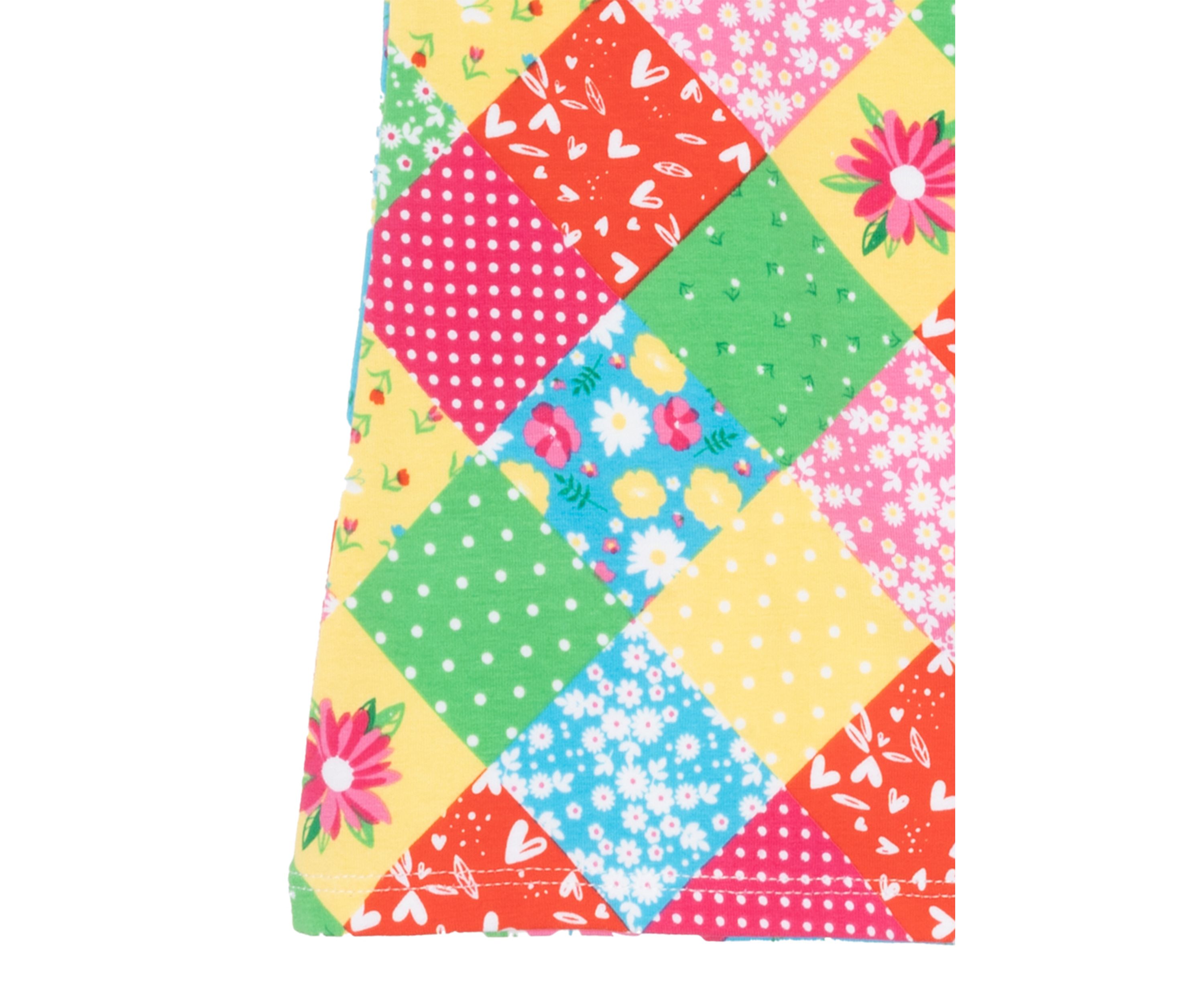 Girls 4-6x Short Sleeve Patchwork Top 