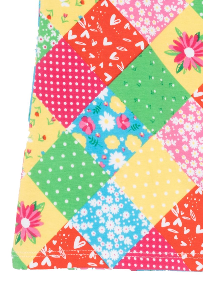 Girls 4-6x Short Sleeve Patchwork Top 
