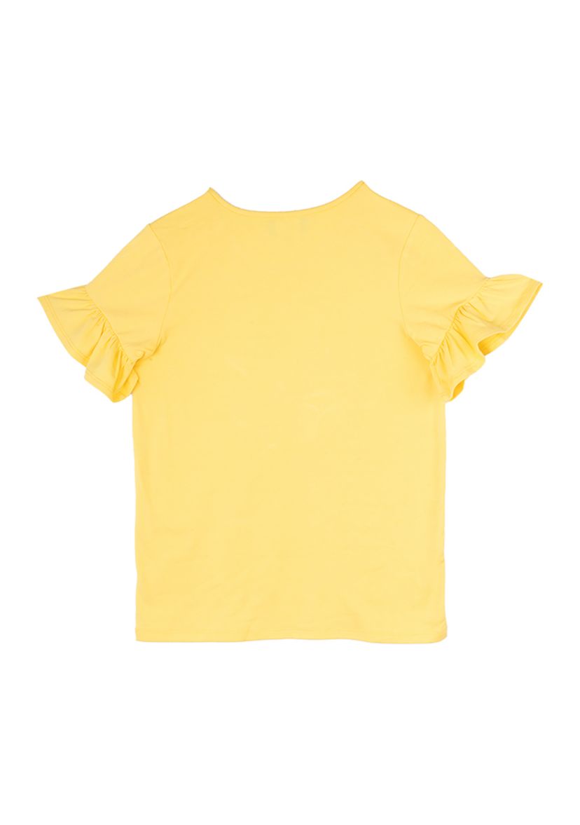 Girls 7-16 Flower Flutter Sleeve Top 
