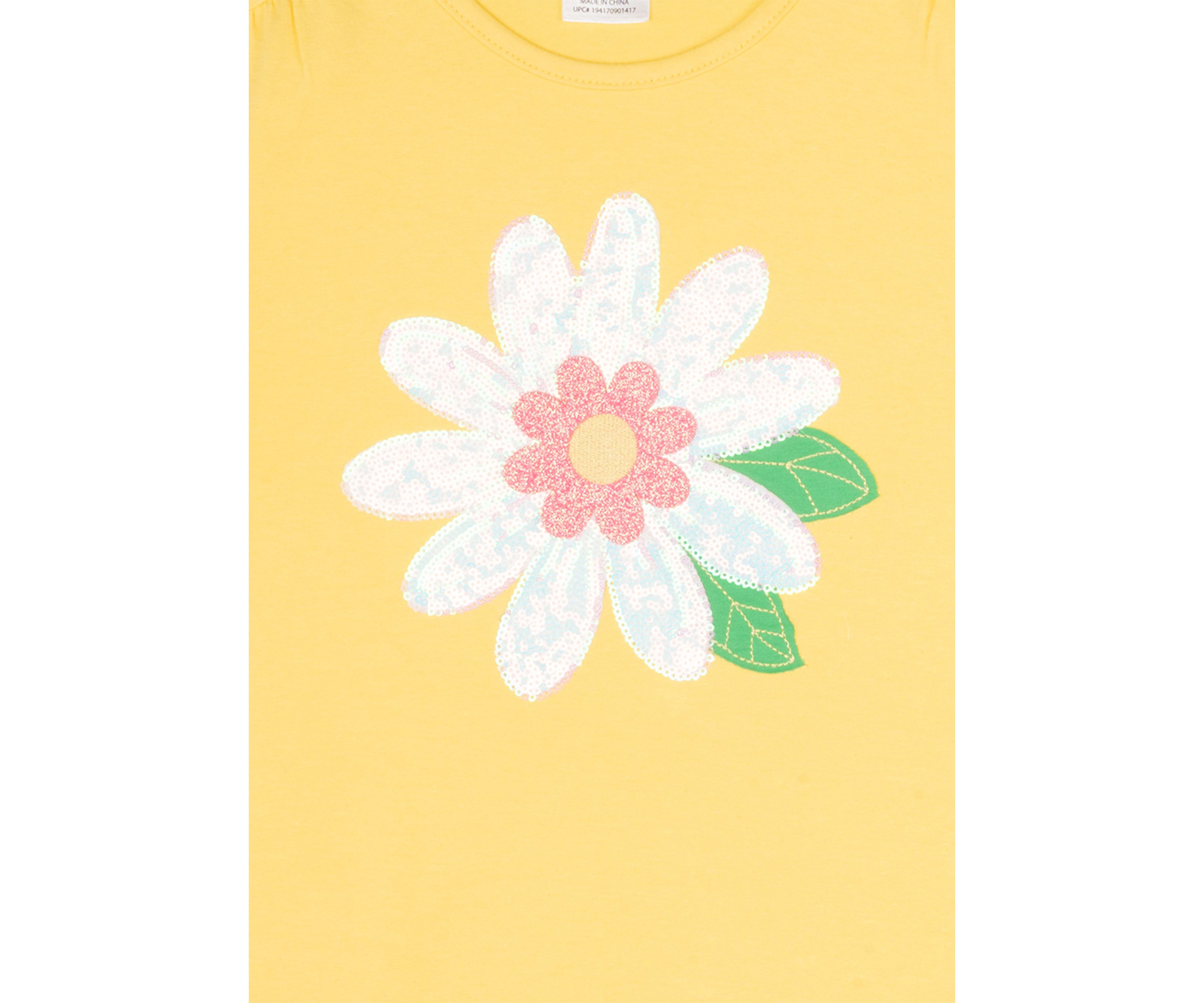 Girls 7-16 Flower Flutter Sleeve Top 