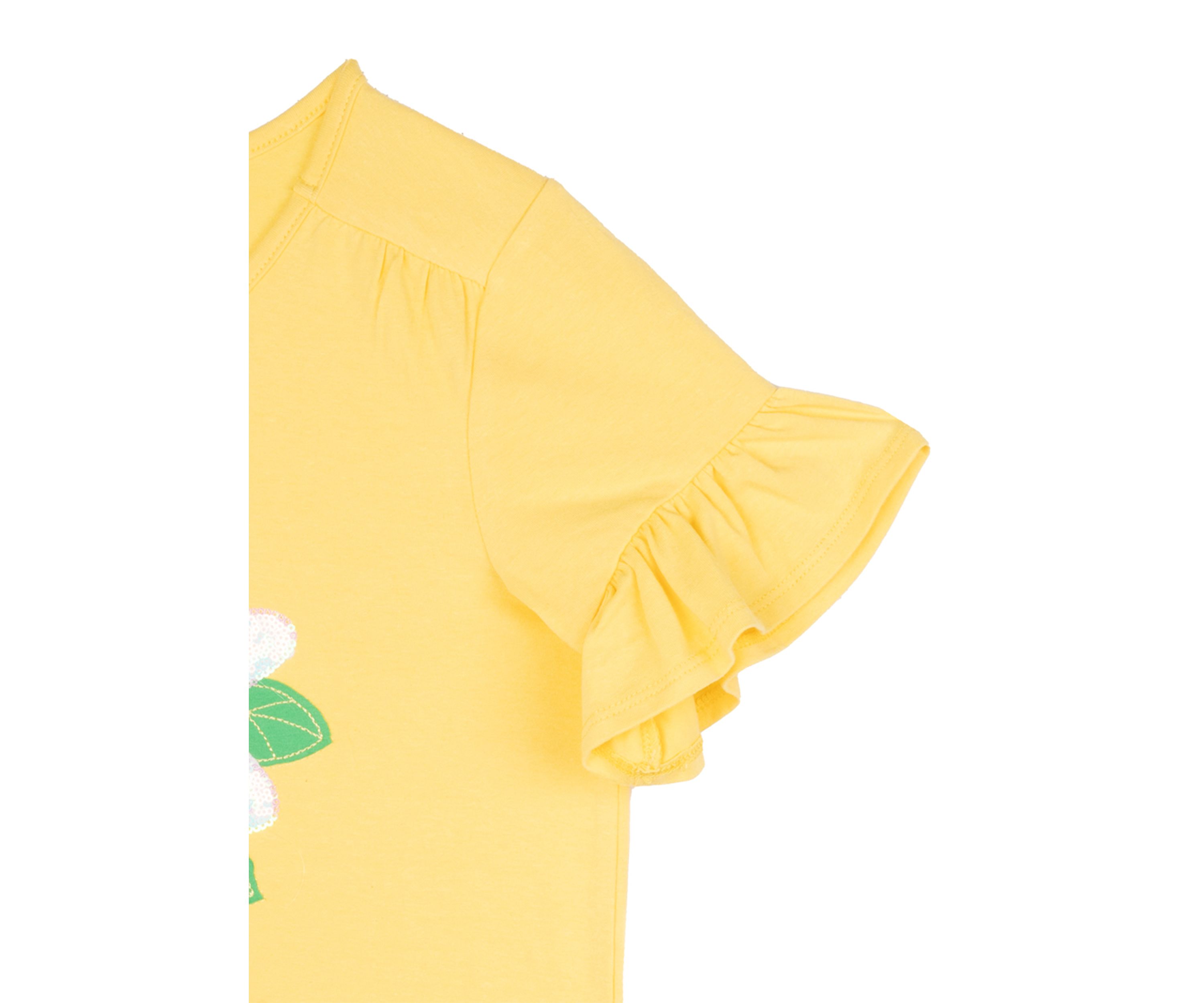 Girls 7-16 Flower Flutter Sleeve Top 