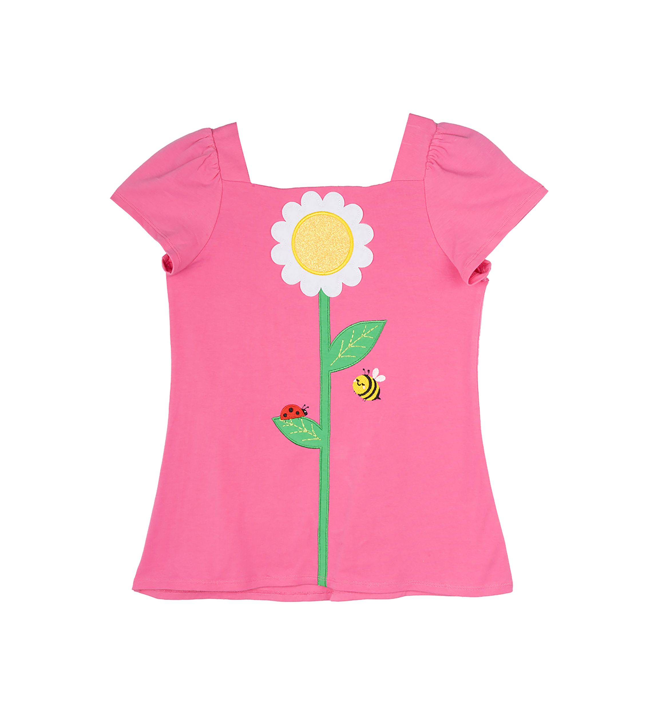 Girls 7-16 Square Neck Flower Top 