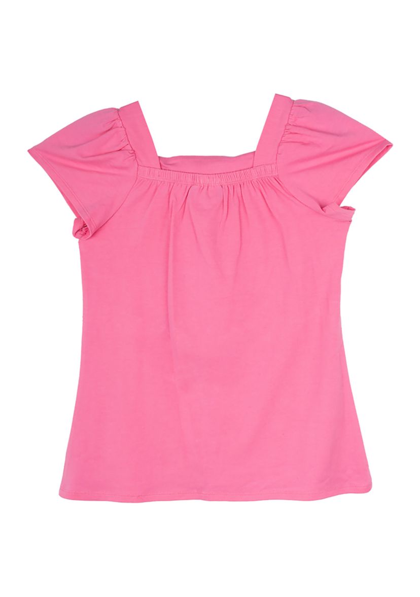Girls 7-16 Square Neck Flower Top 