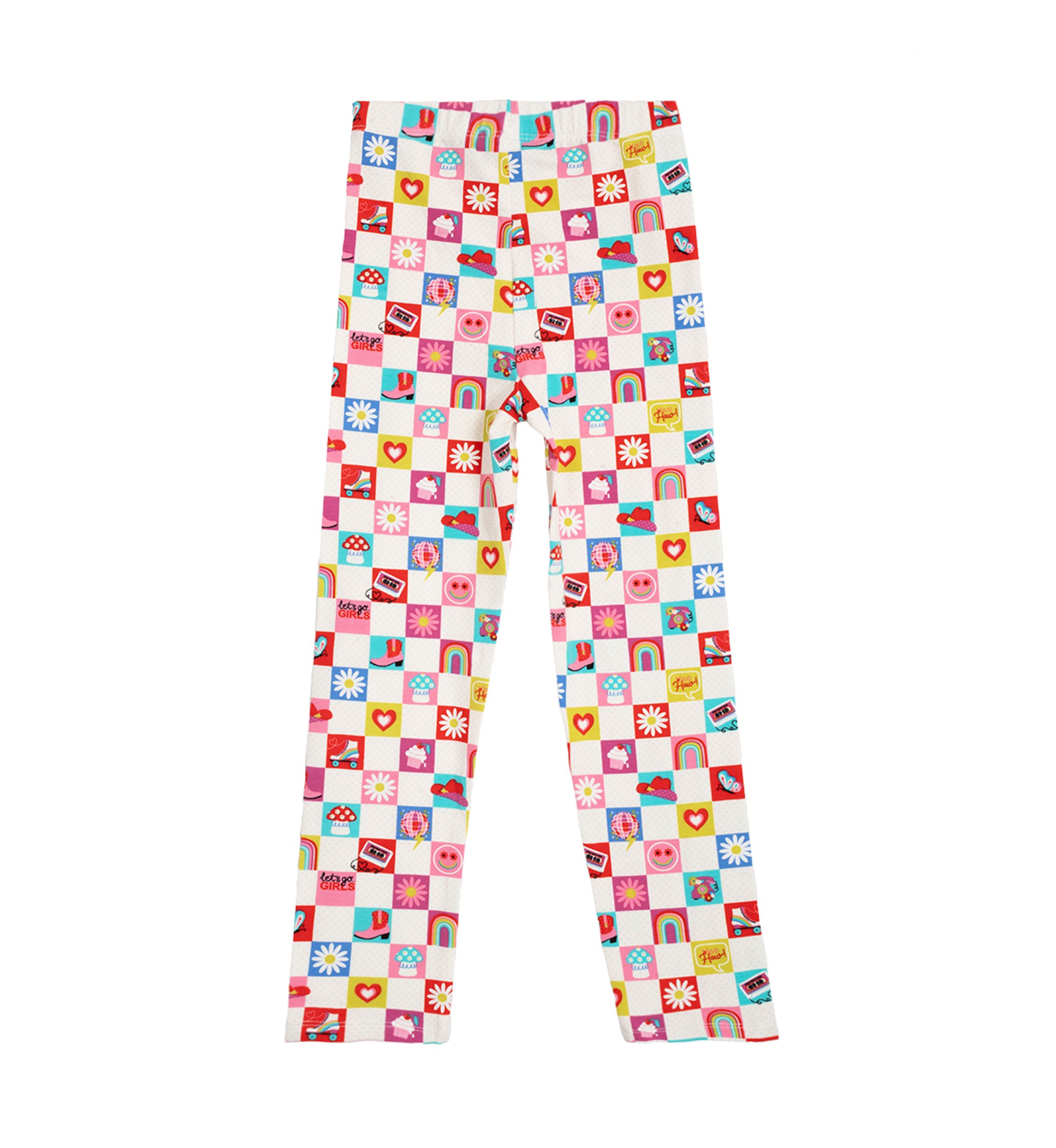 Girls 4-6x Check Icon Leggings
