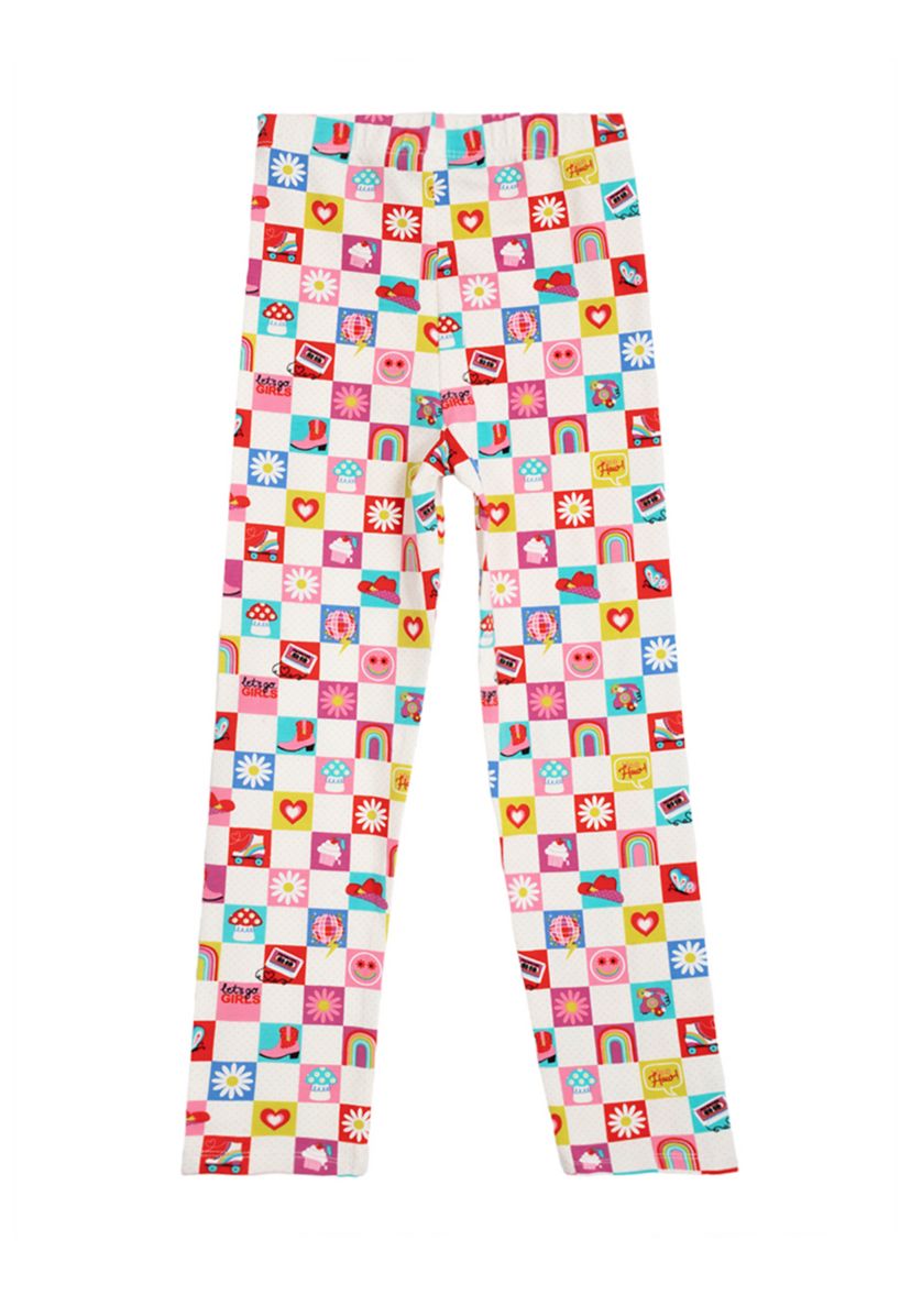 Girls 4-6x Check Icon Leggings