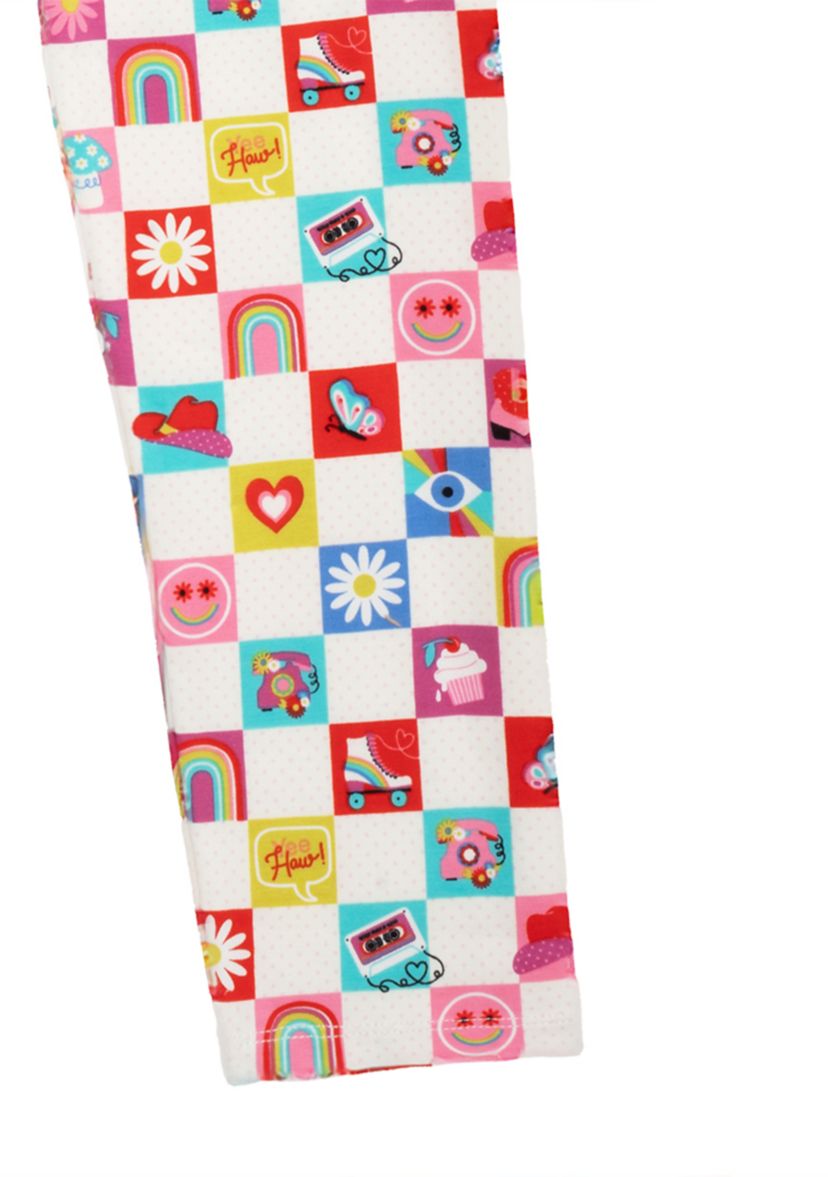 Girls 4-6x Check Icon Leggings