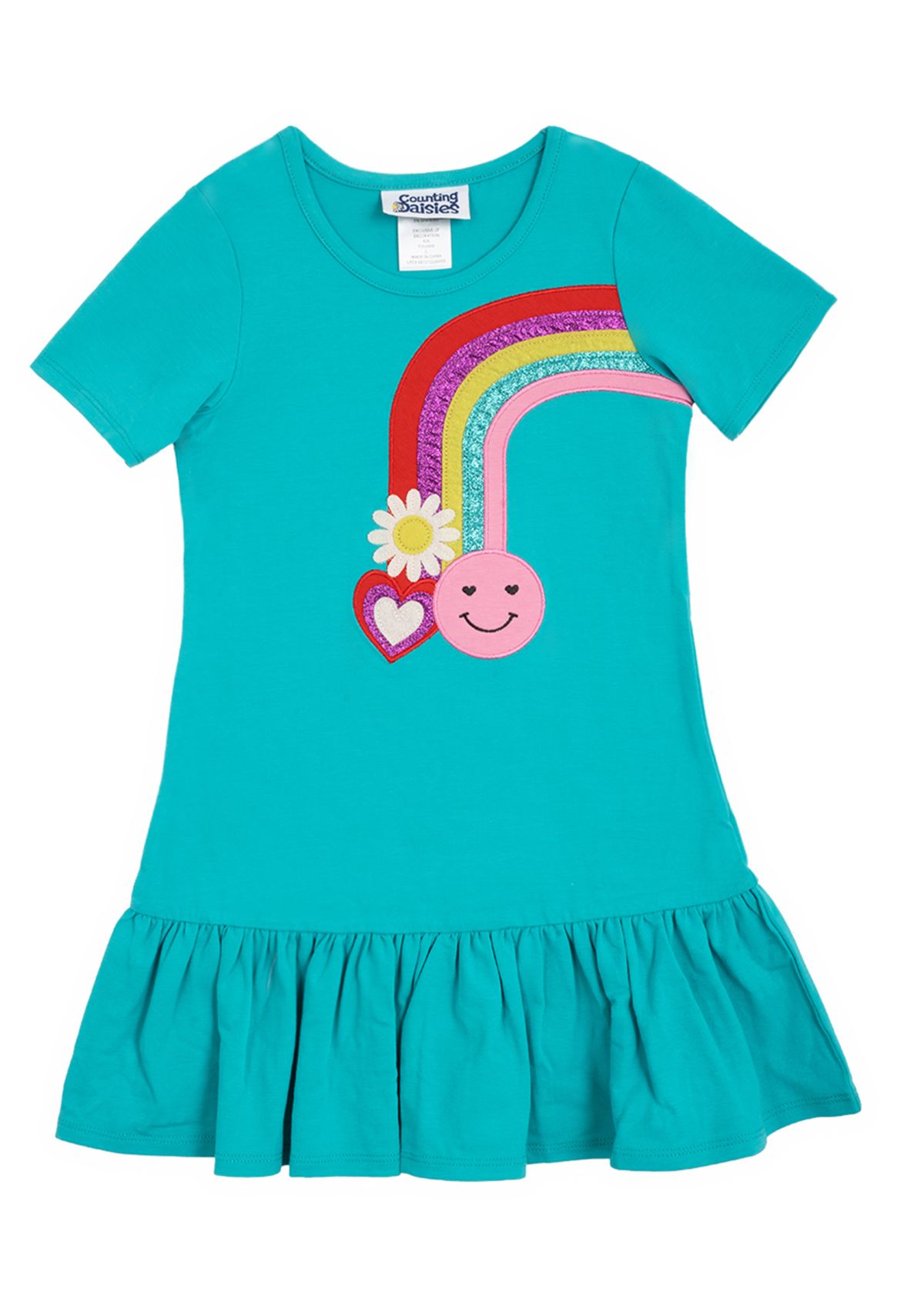 Girls 4-6x Short Sleeve Rainbow Sundress