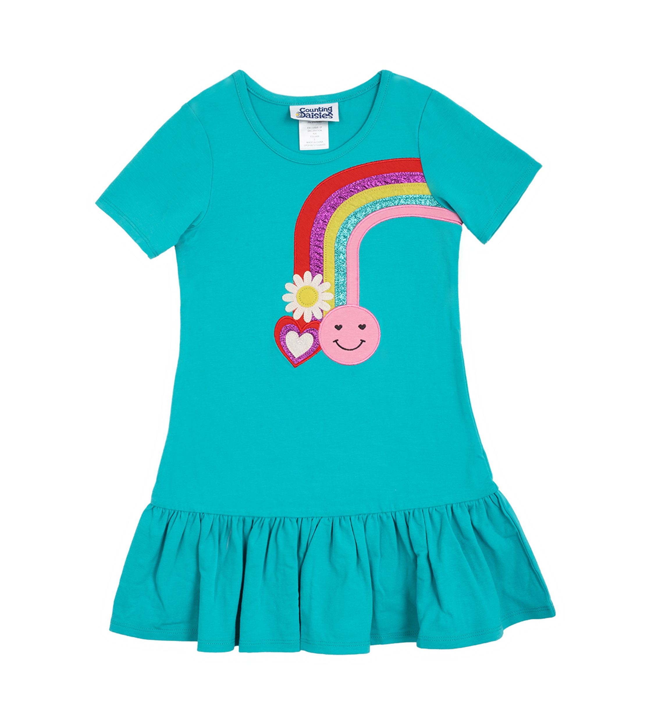 Girls 4-6x Short Sleeve Rainbow Sundress