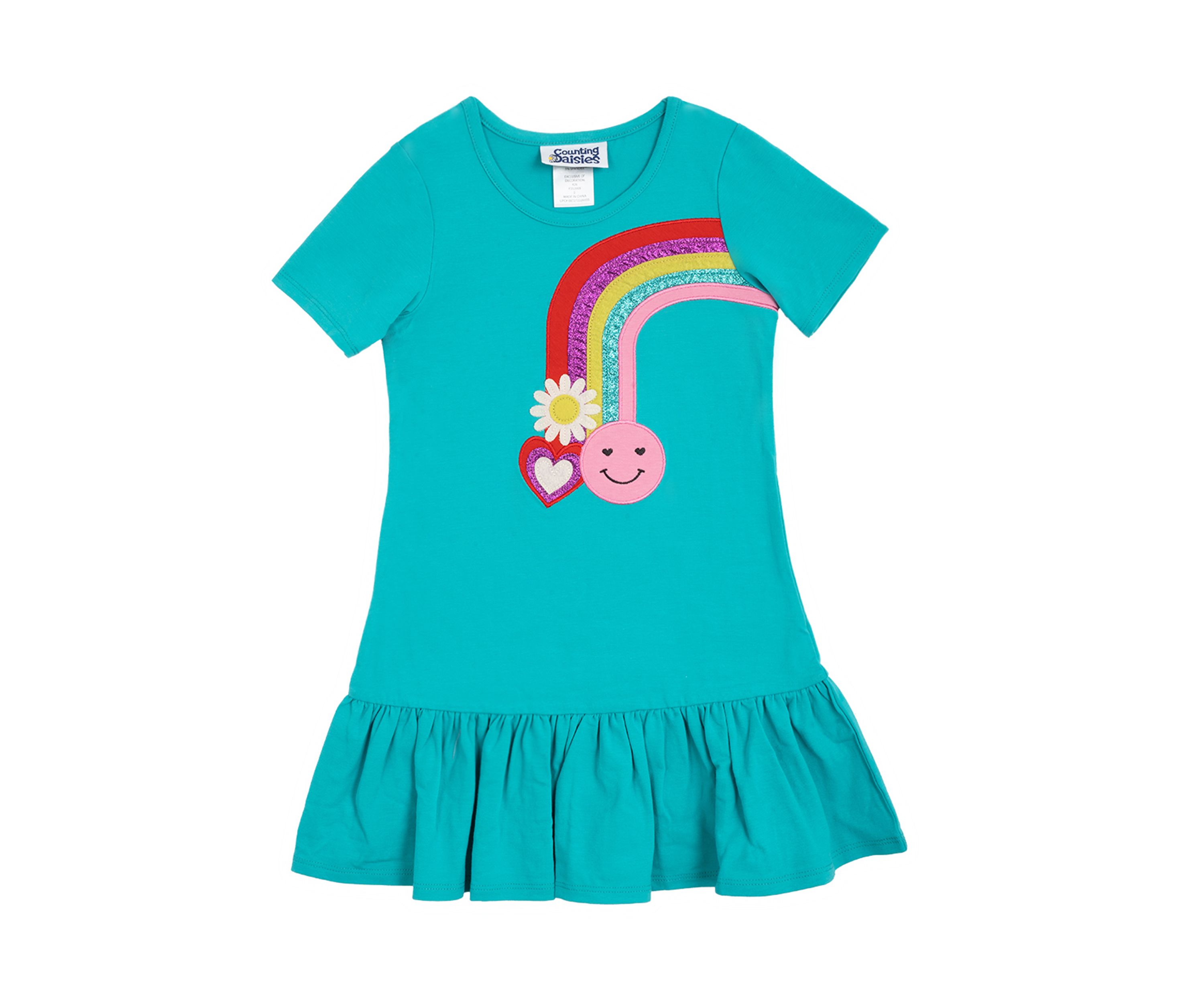 Girls 4-6x Short Sleeve Rainbow Sundress