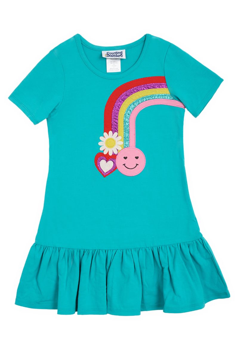 Girls 4-6x Short Sleeve Rainbow Sundress