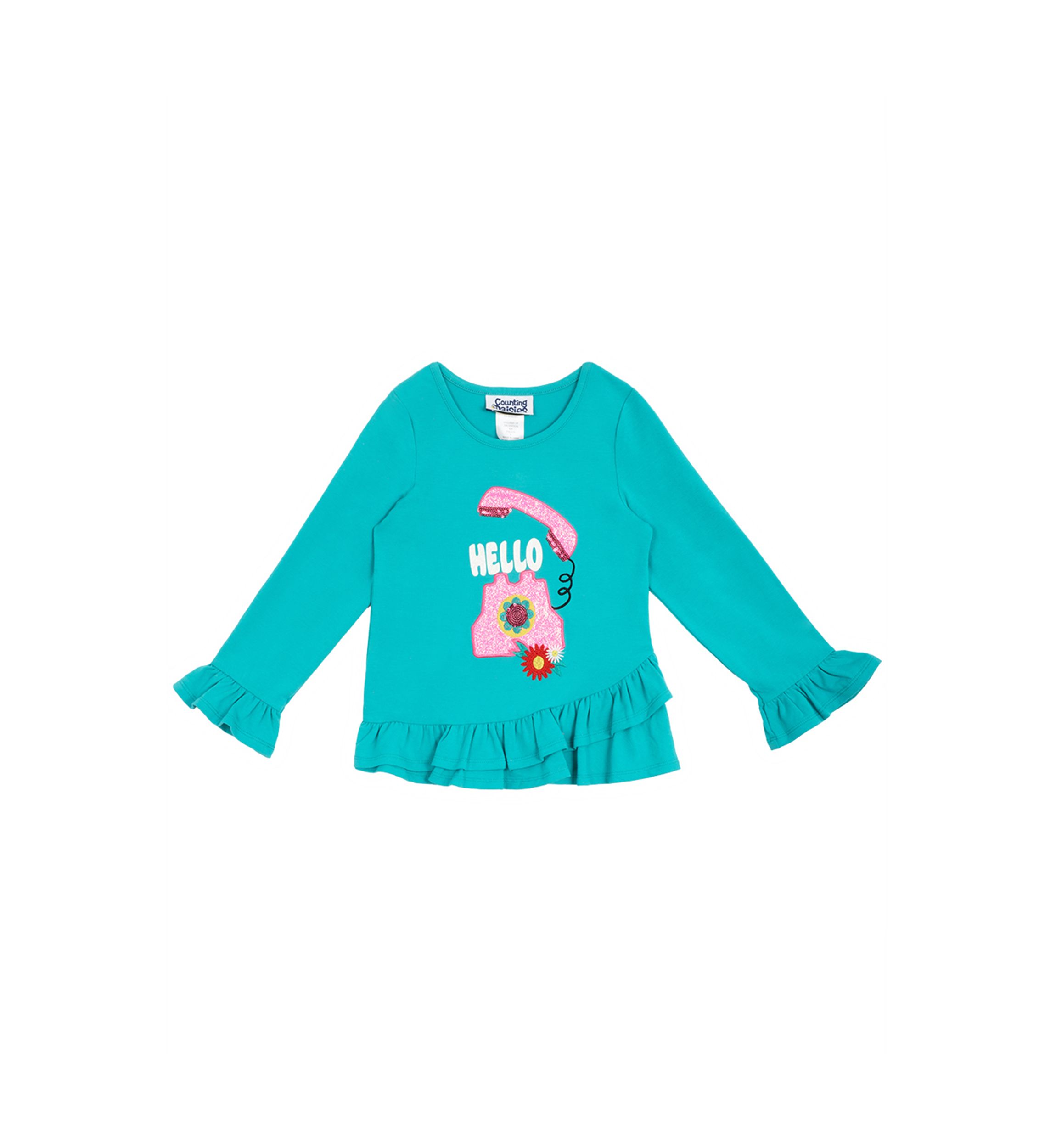 Girls 4-6x Phone Appliqué Top