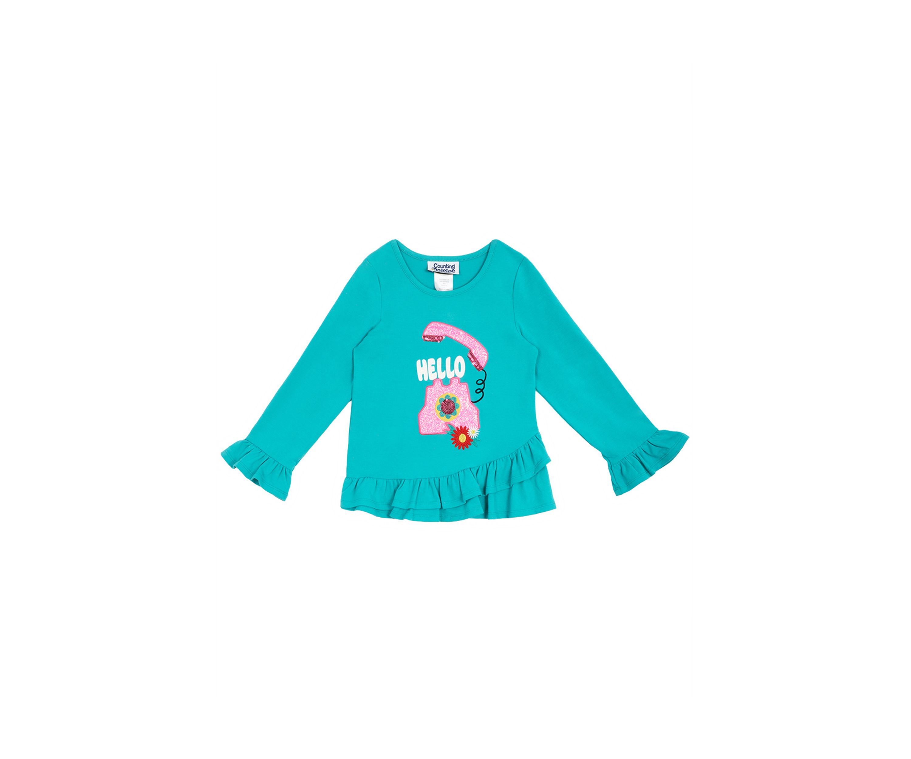 Girls 4-6x Phone Appliqué Top