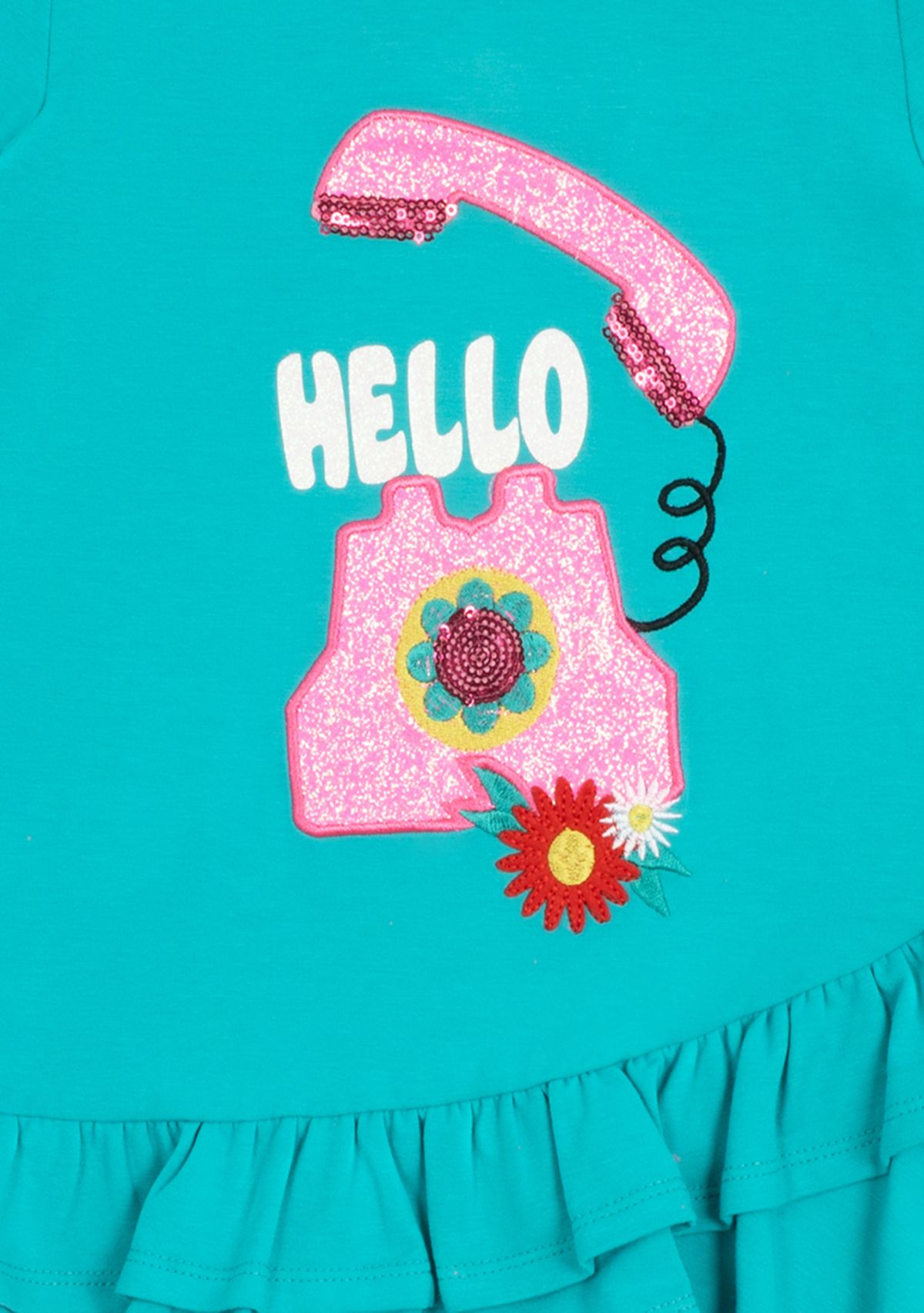 Girls 4-6x Phone Appliqué Top