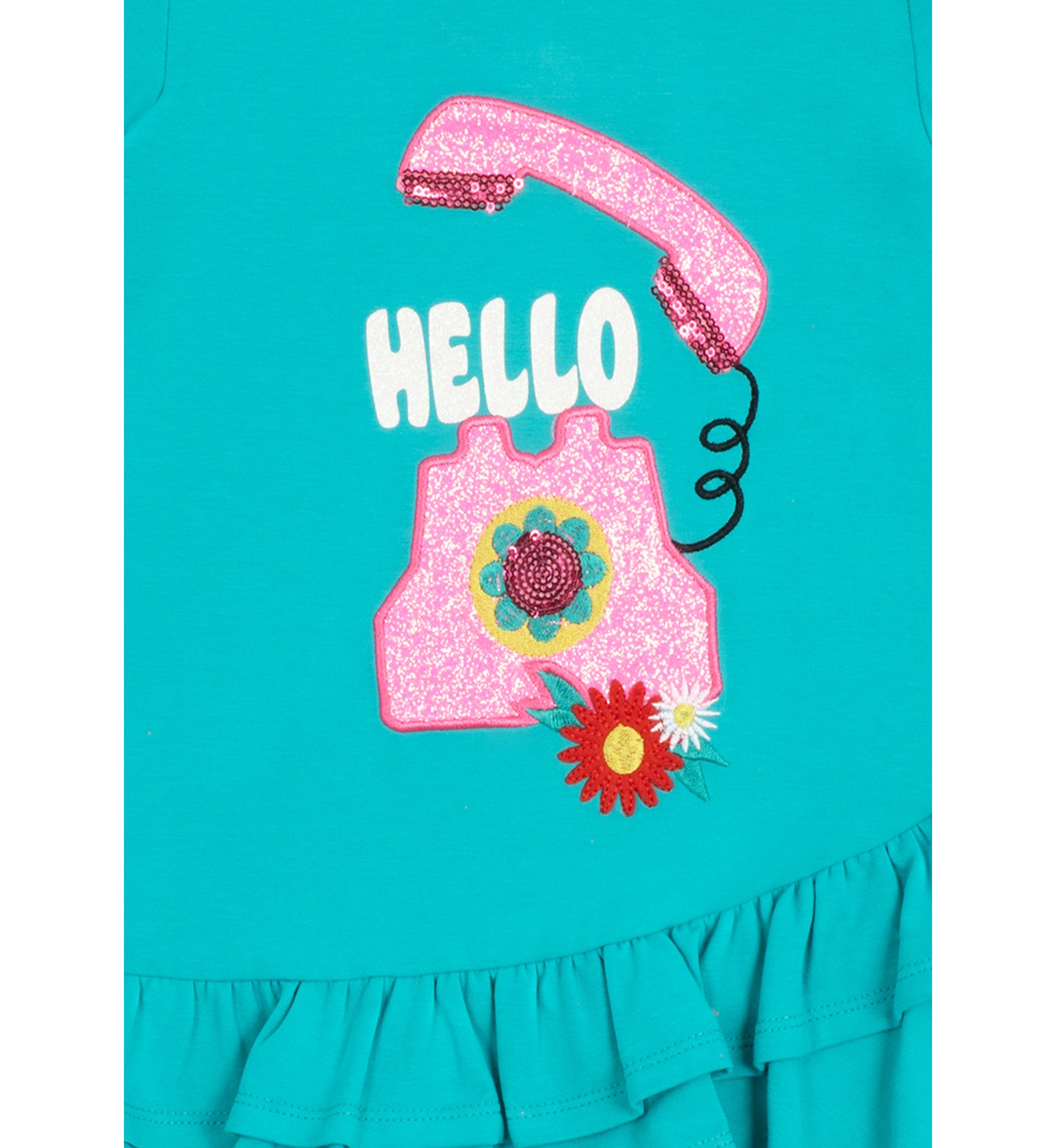 Girls 4-6x Phone Appliqué Top