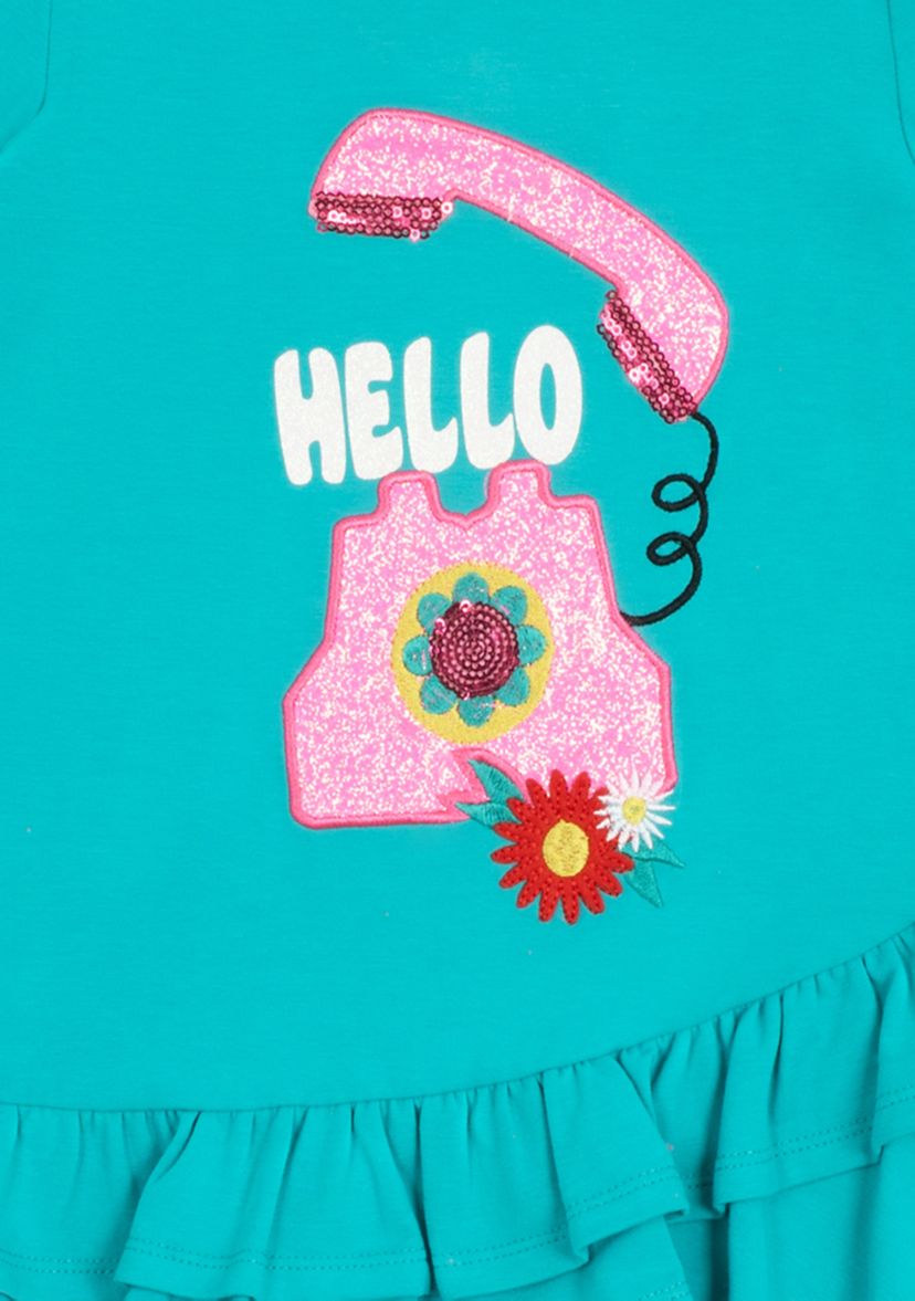 Girls 4-6x Phone Appliqué Top