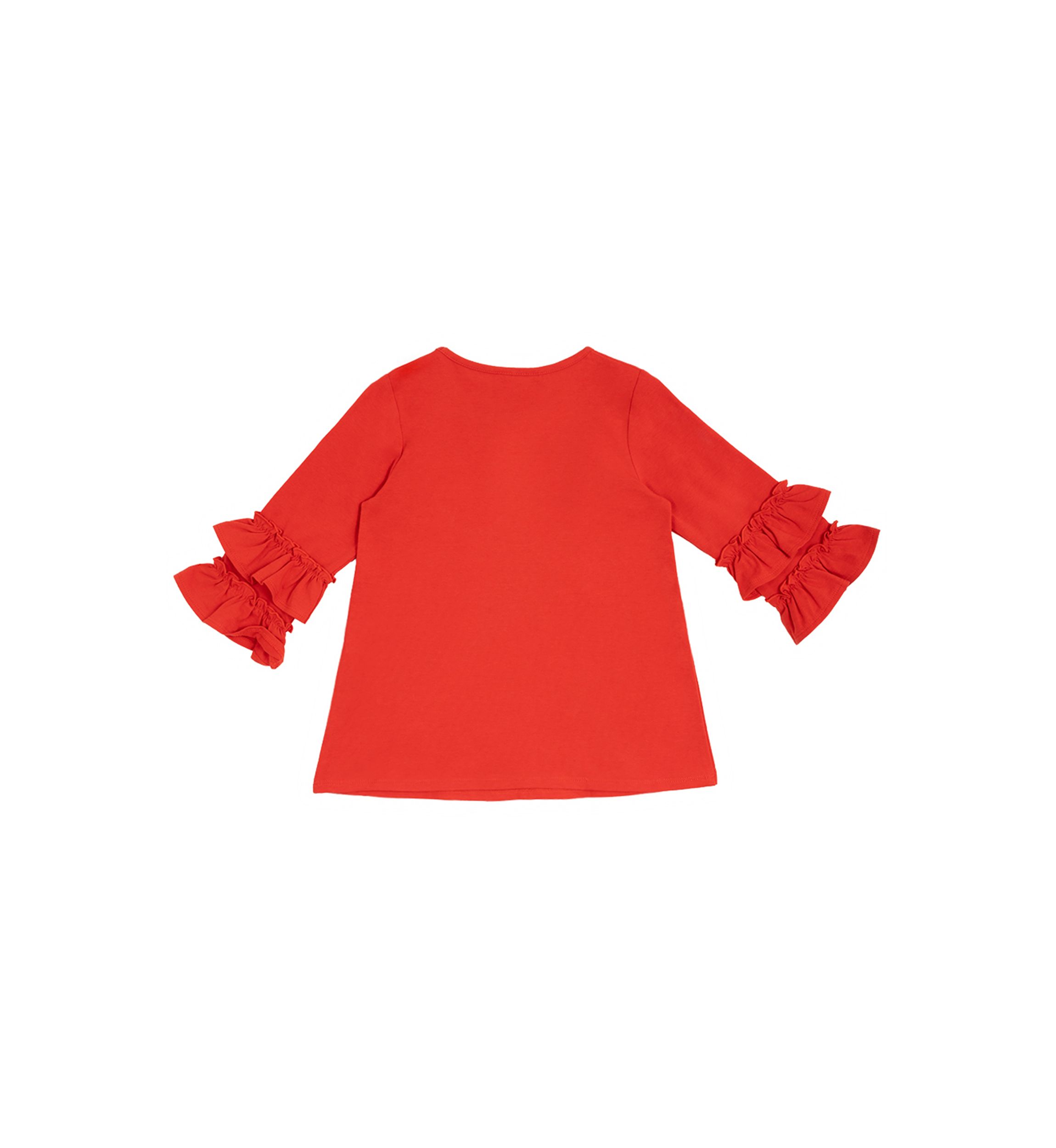 Girls 4-6x Ruffle Sleeve Smile Camera Top 