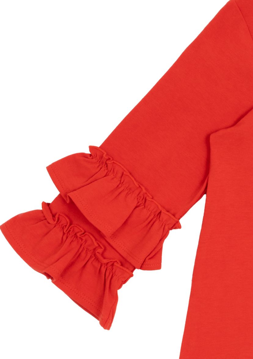 Girls 4-6x Ruffle Sleeve Smile Camera Top 
