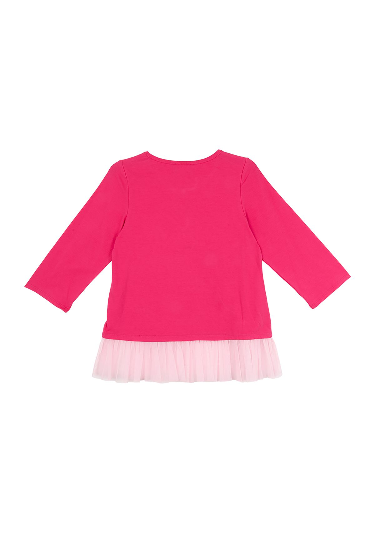 Girls 7-16 Ballerina Graphic Top with Mesh Ruffles