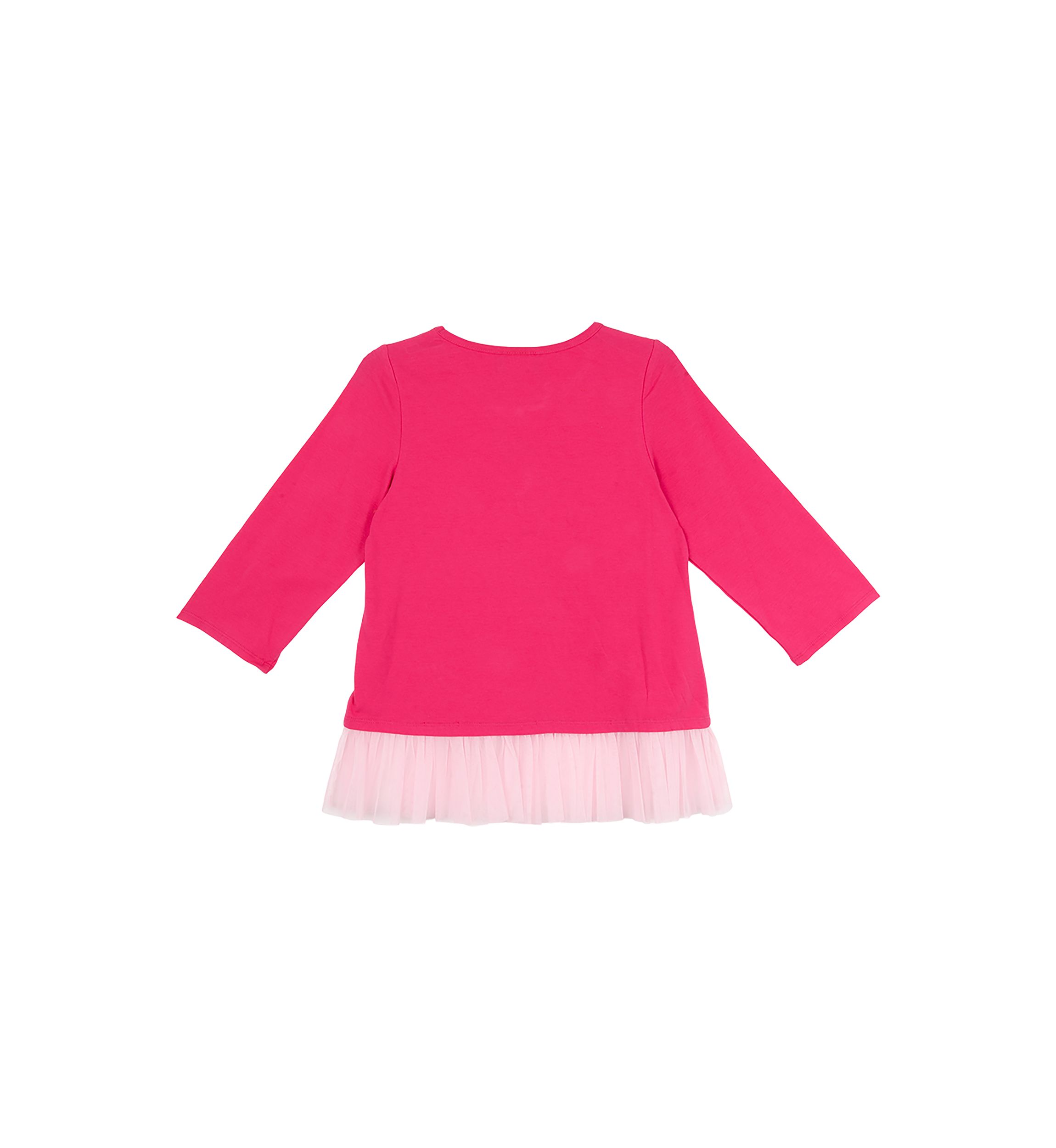 Girls 7-16 Ballerina Graphic Top with Mesh Ruffles
