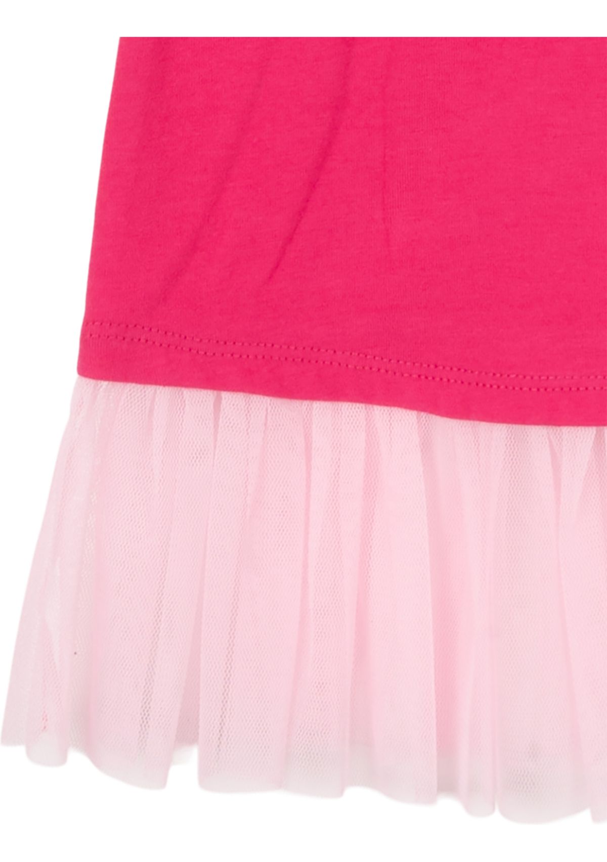 Girls 7-16 Ballerina Graphic Top with Mesh Ruffles