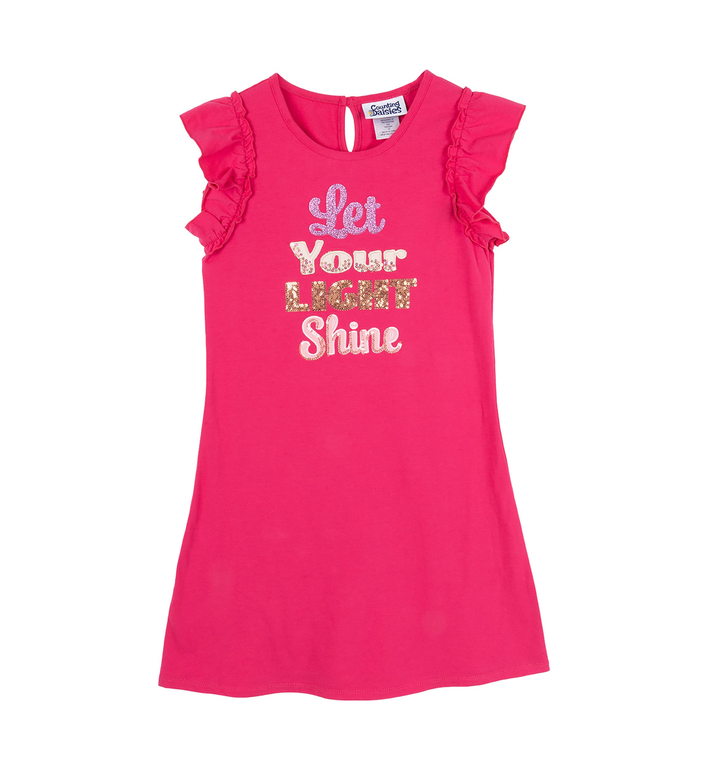 Girls 7-16 Let Your Light Shine Through Graphic Dress