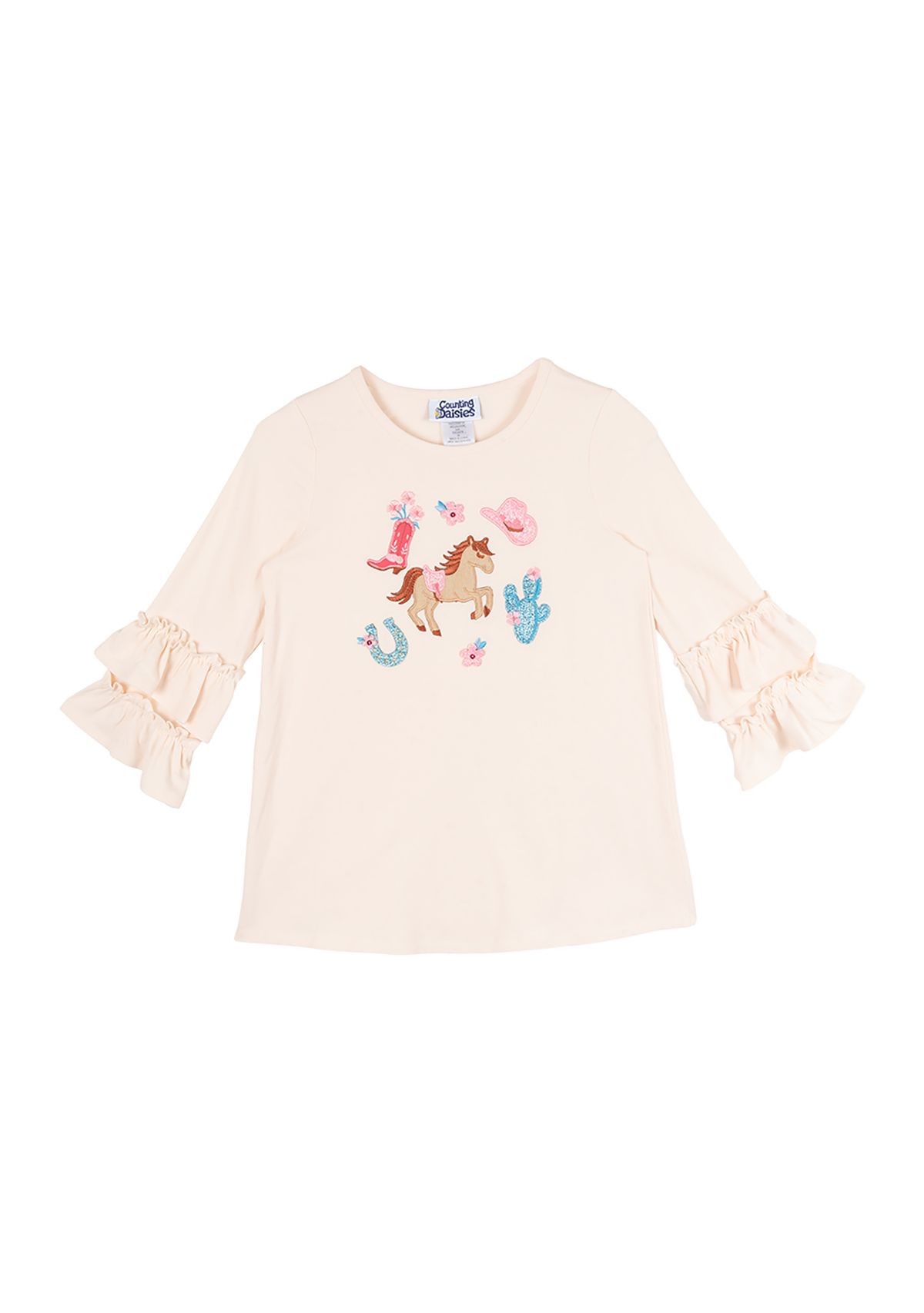 Girls 7-16 Horse Appliqué Top