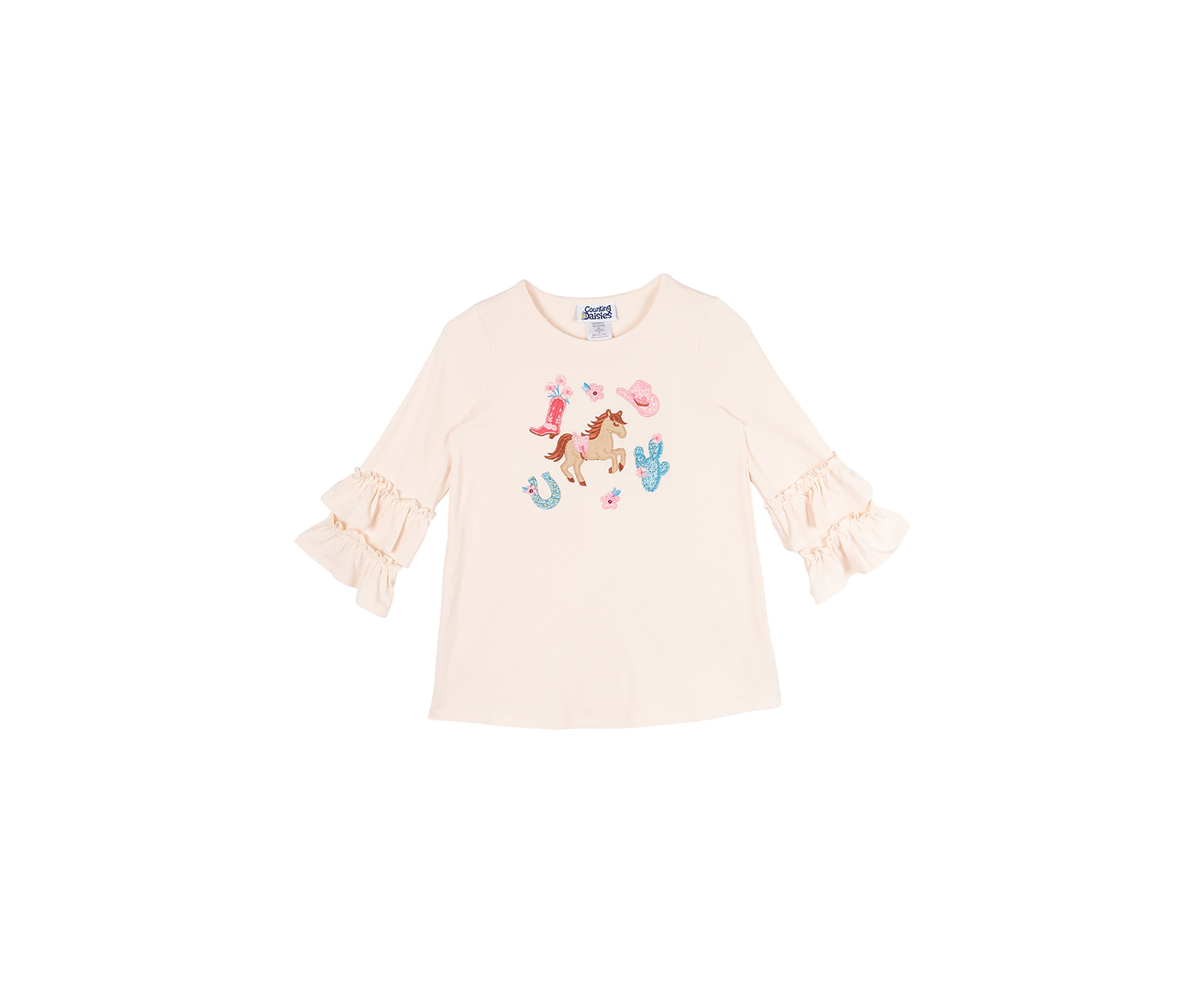 Girls 7-16 Horse Appliqué Top