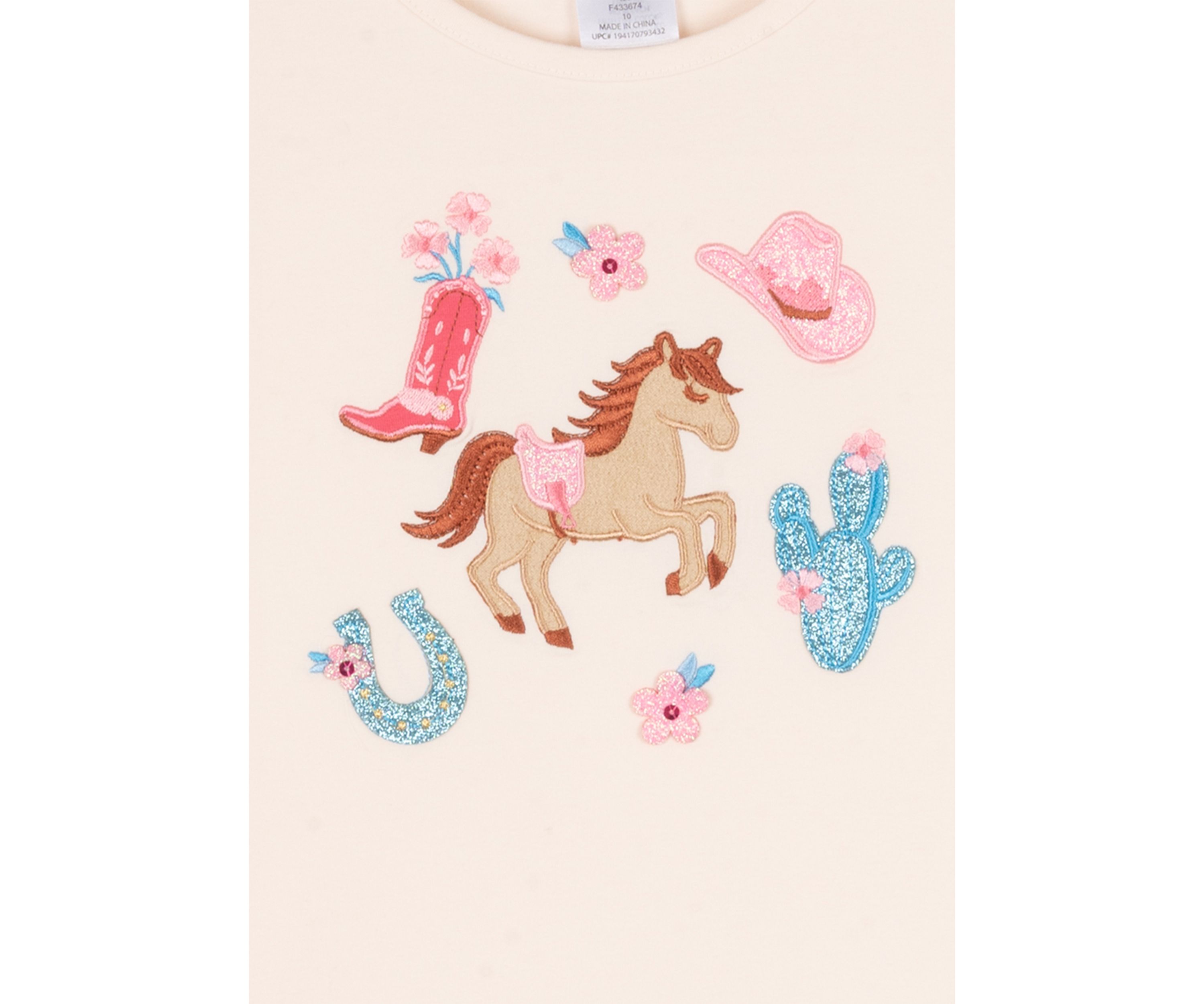 Girls 7-16 Horse Appliqué Top