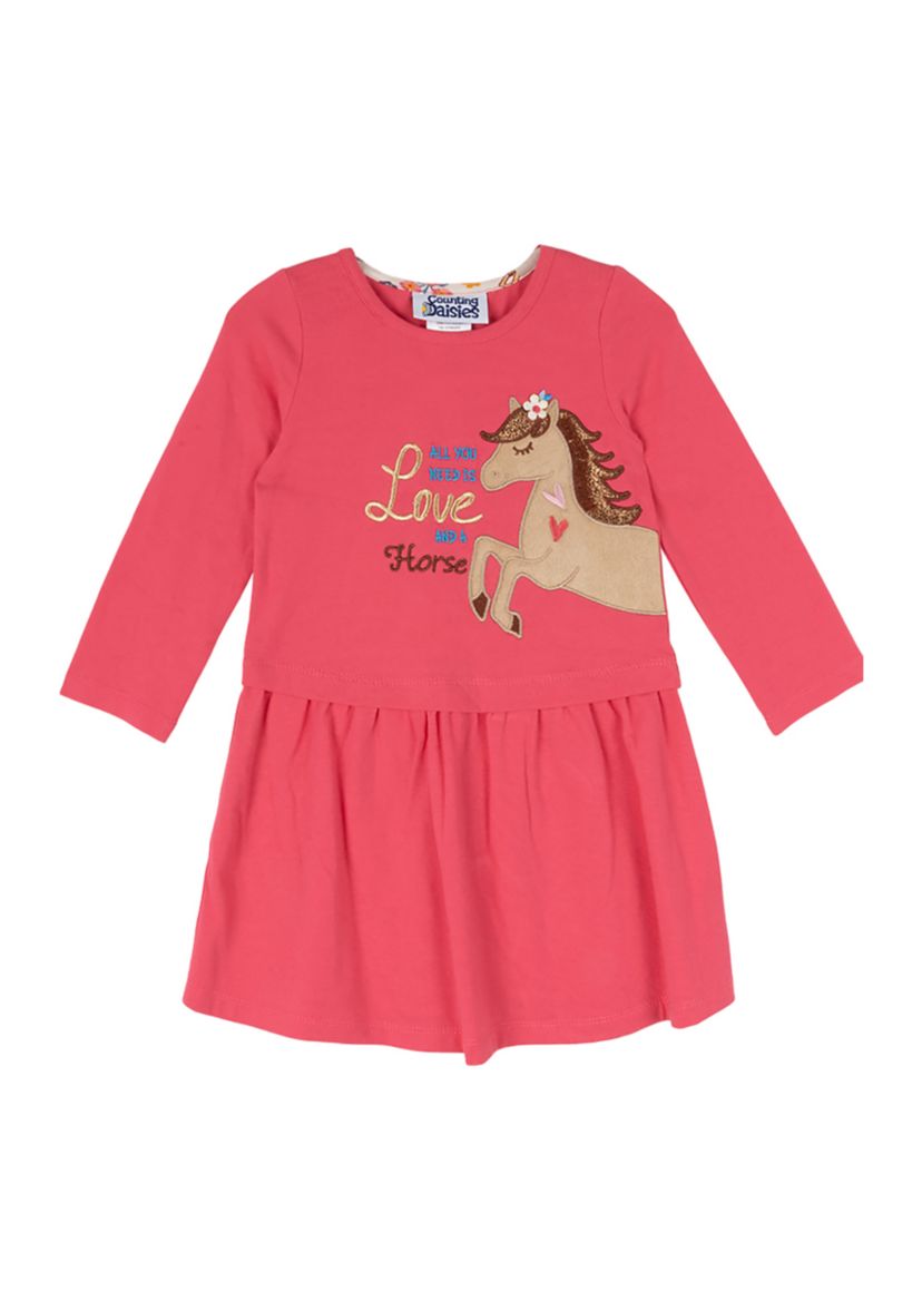 Girls 7-16 Horse Appliqué Dress