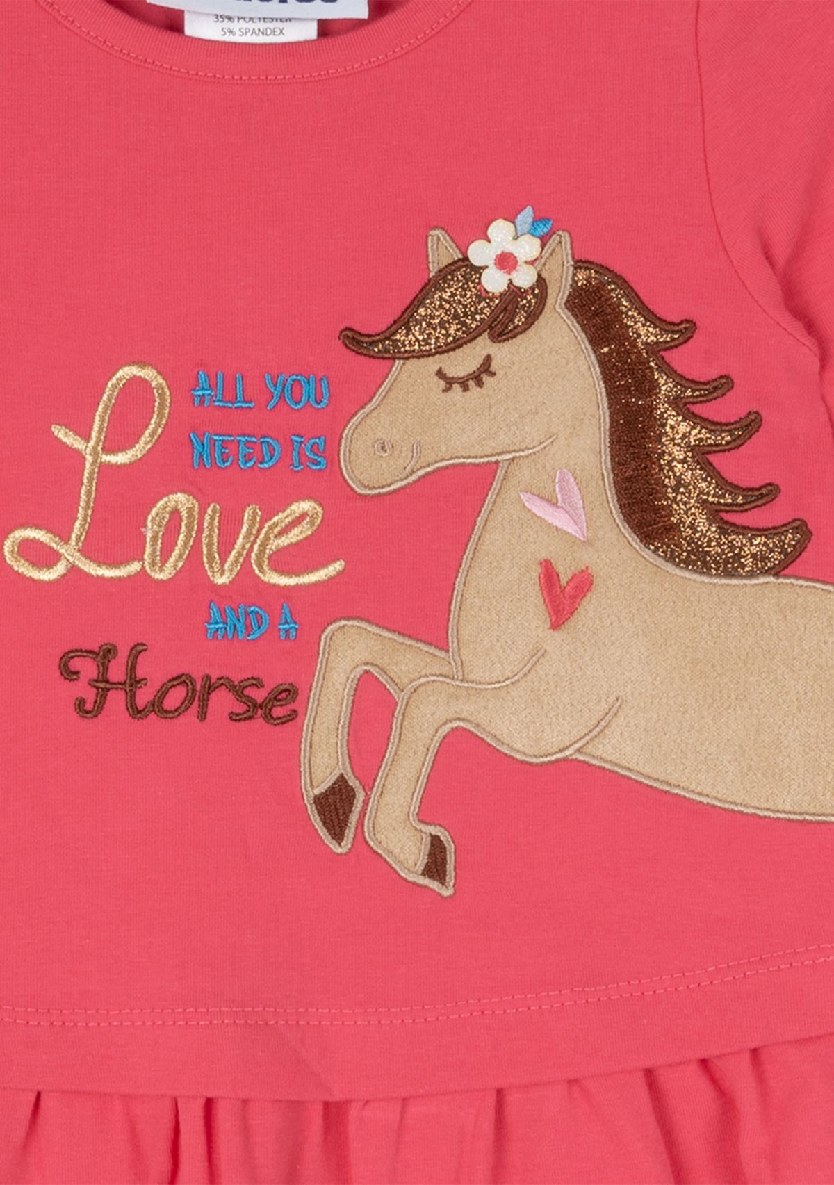 Girls 7-16 Horse Appliqué Dress