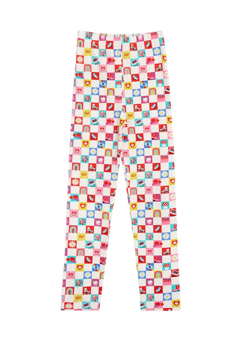 Girls 7-16 Checkered Icon Printed Leggings