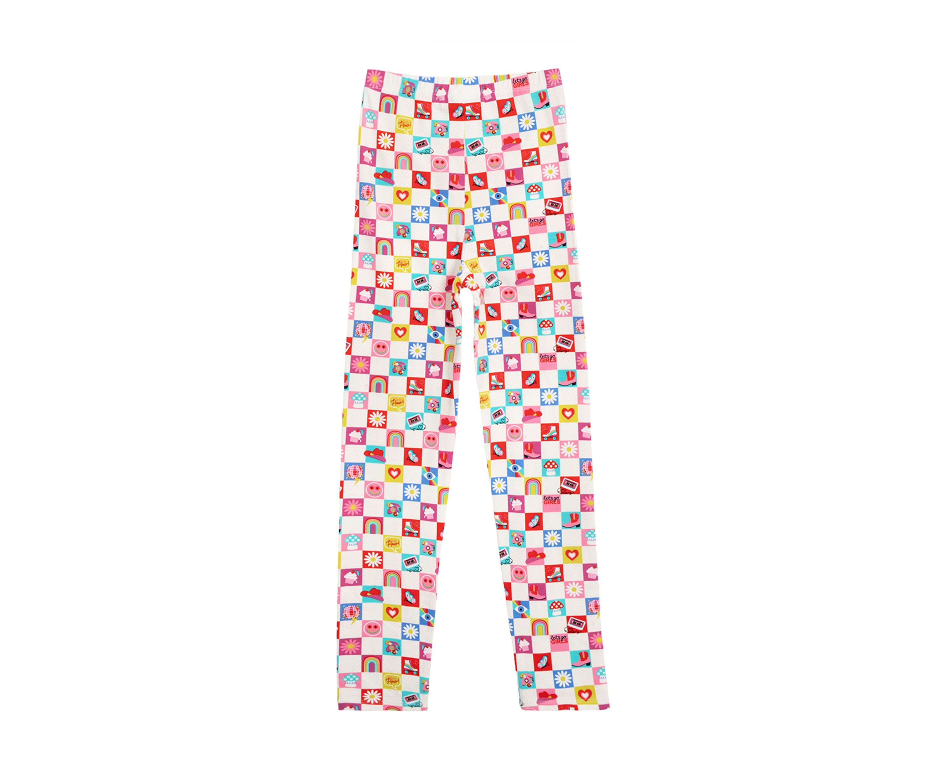 Girls 7-16 Checkered Icon Printed Leggings