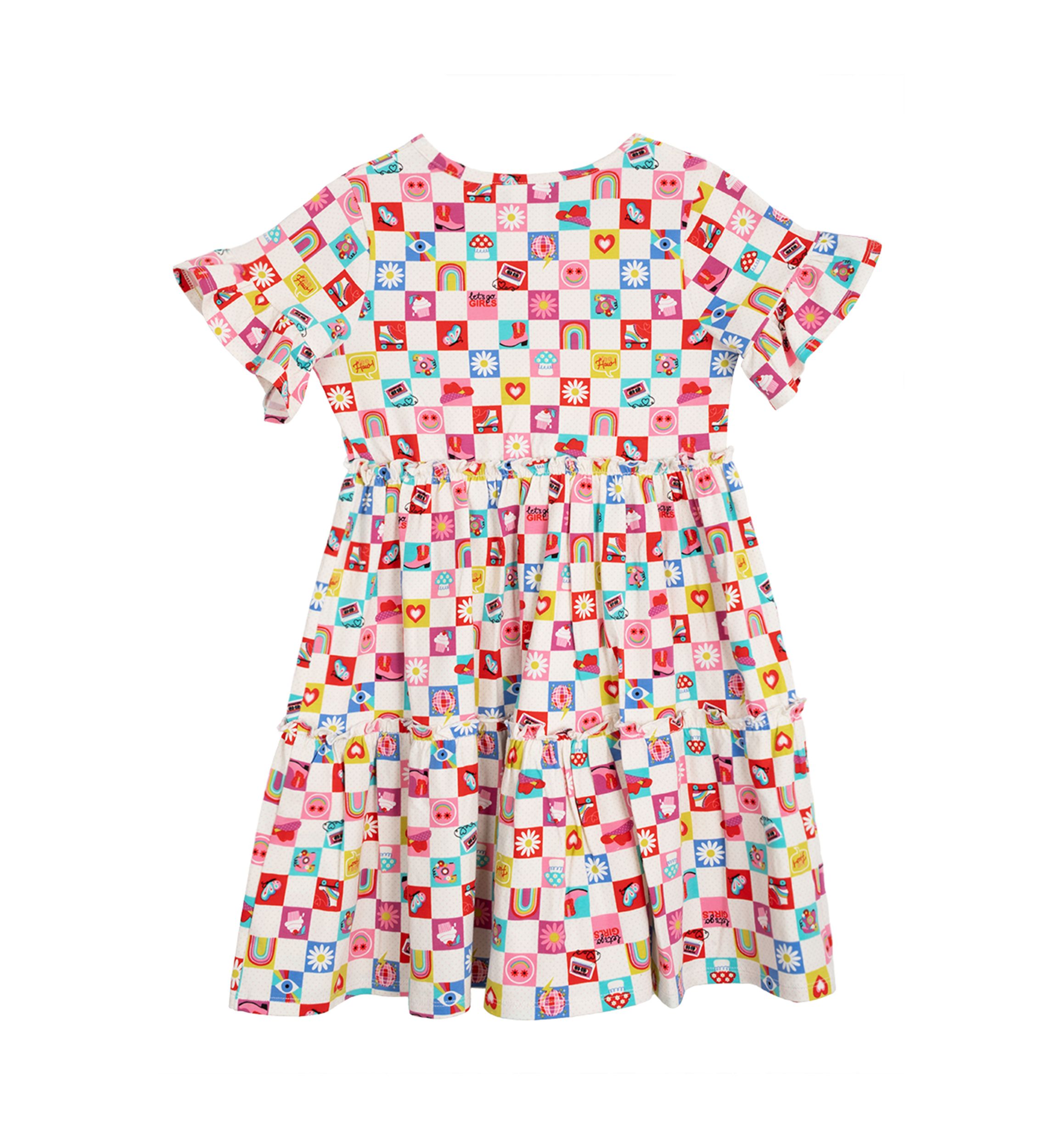 Girls 7-16 Check Icon Tiered Sundress