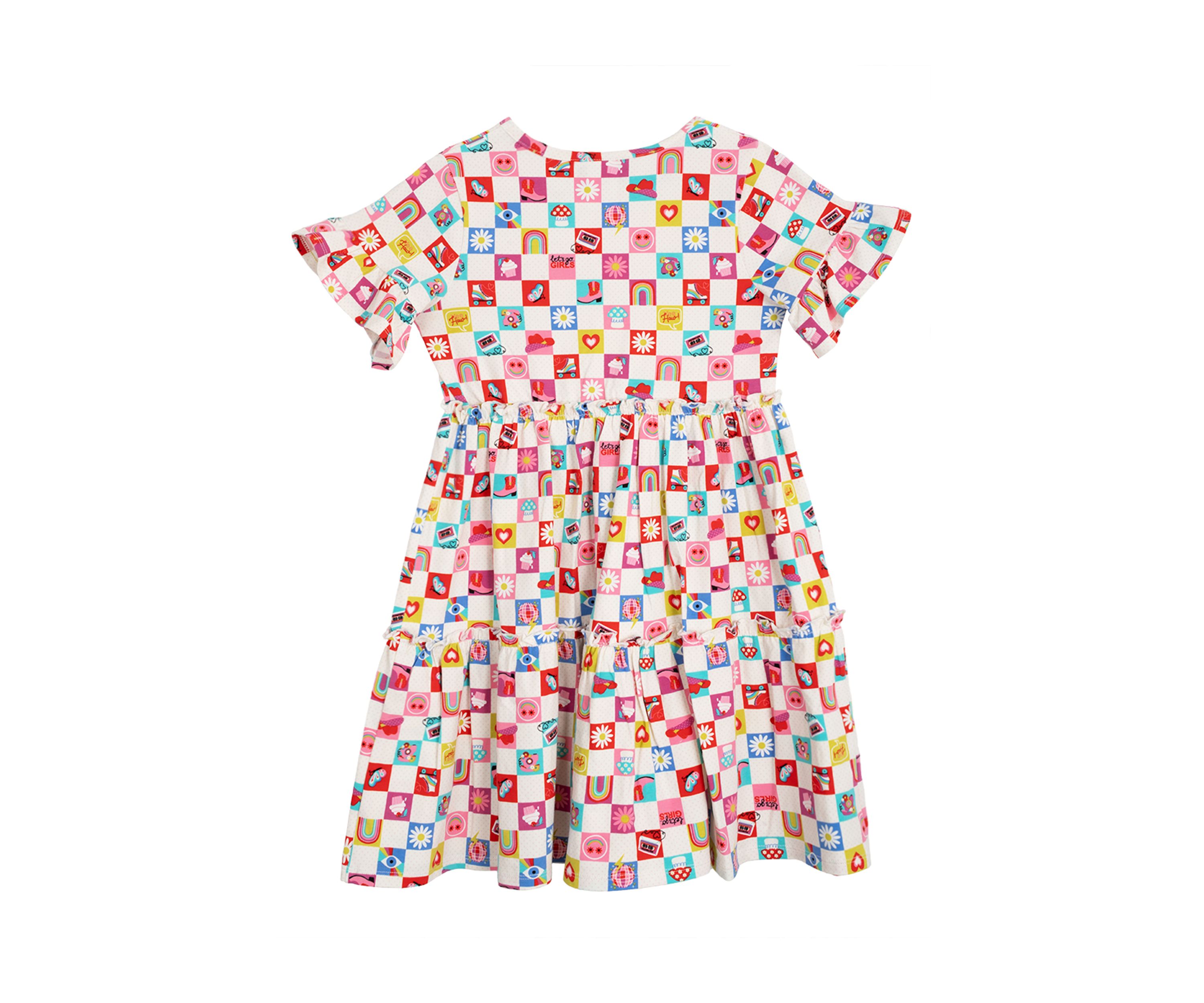 Girls 7-16 Check Icon Tiered Sundress
