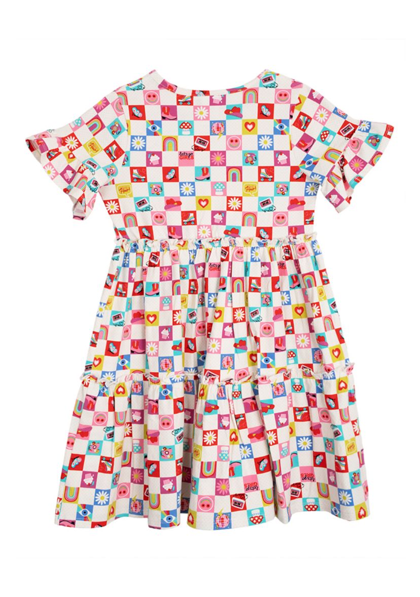 Girls 7-16 Check Icon Tiered Sundress