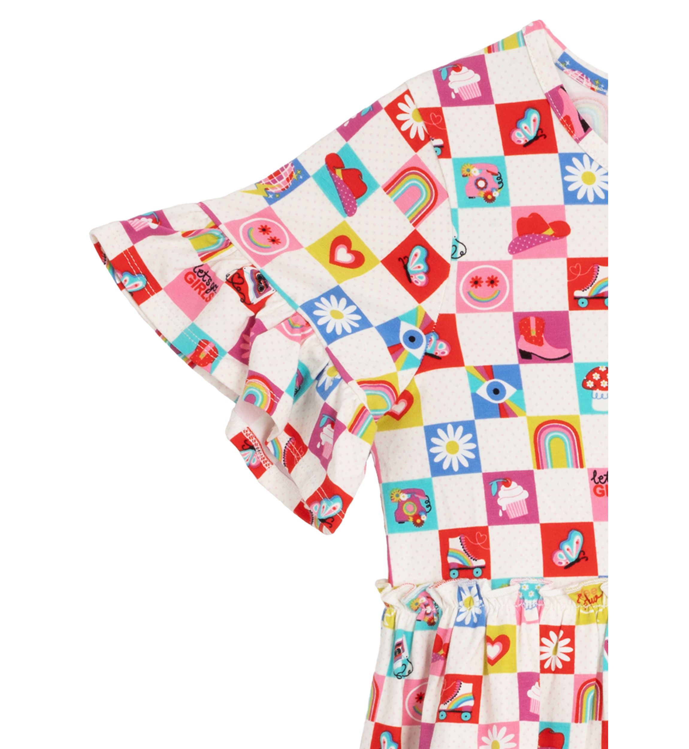 Girls 7-16 Check Icon Tiered Sundress