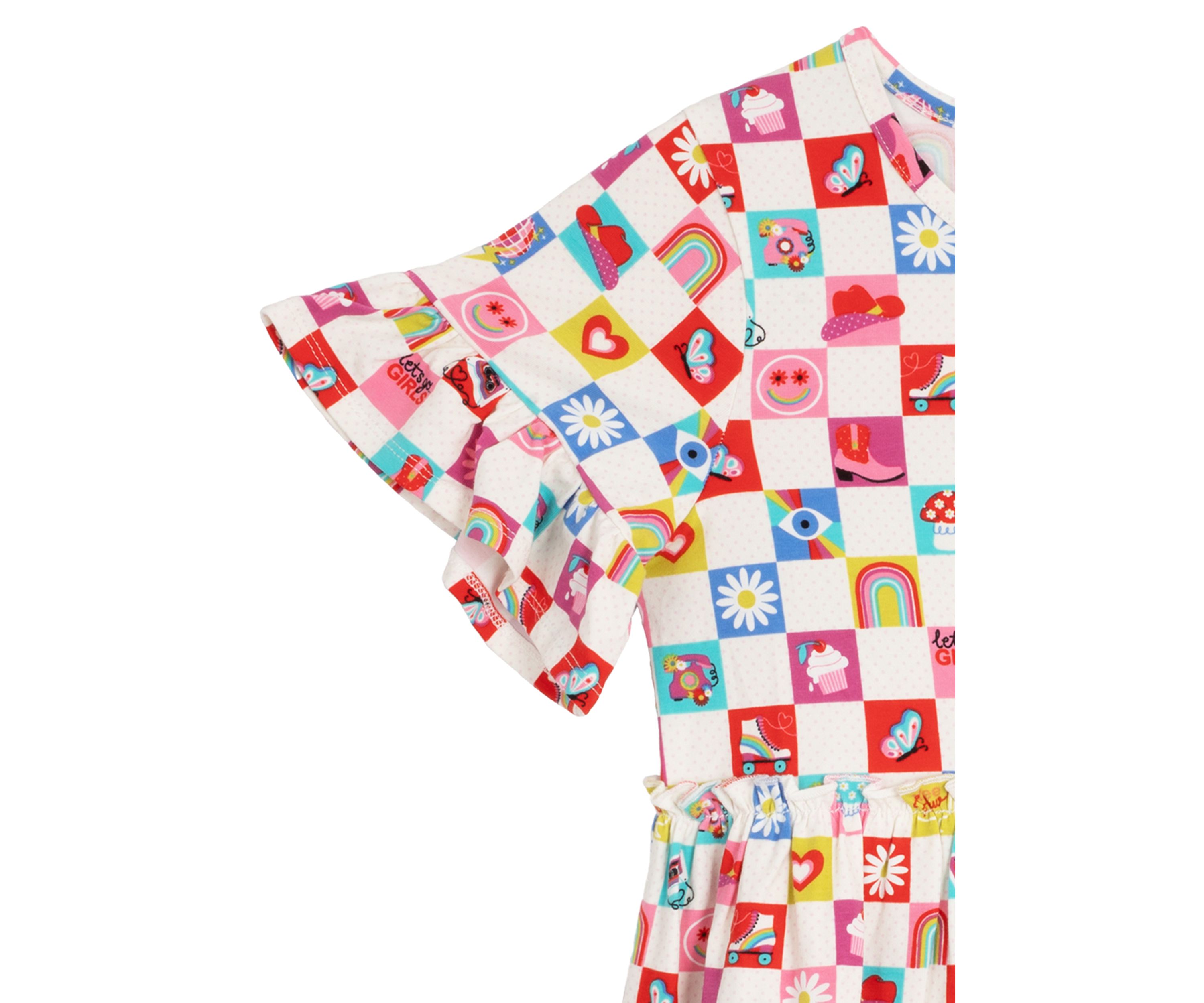 Girls 7-16 Check Icon Tiered Sundress