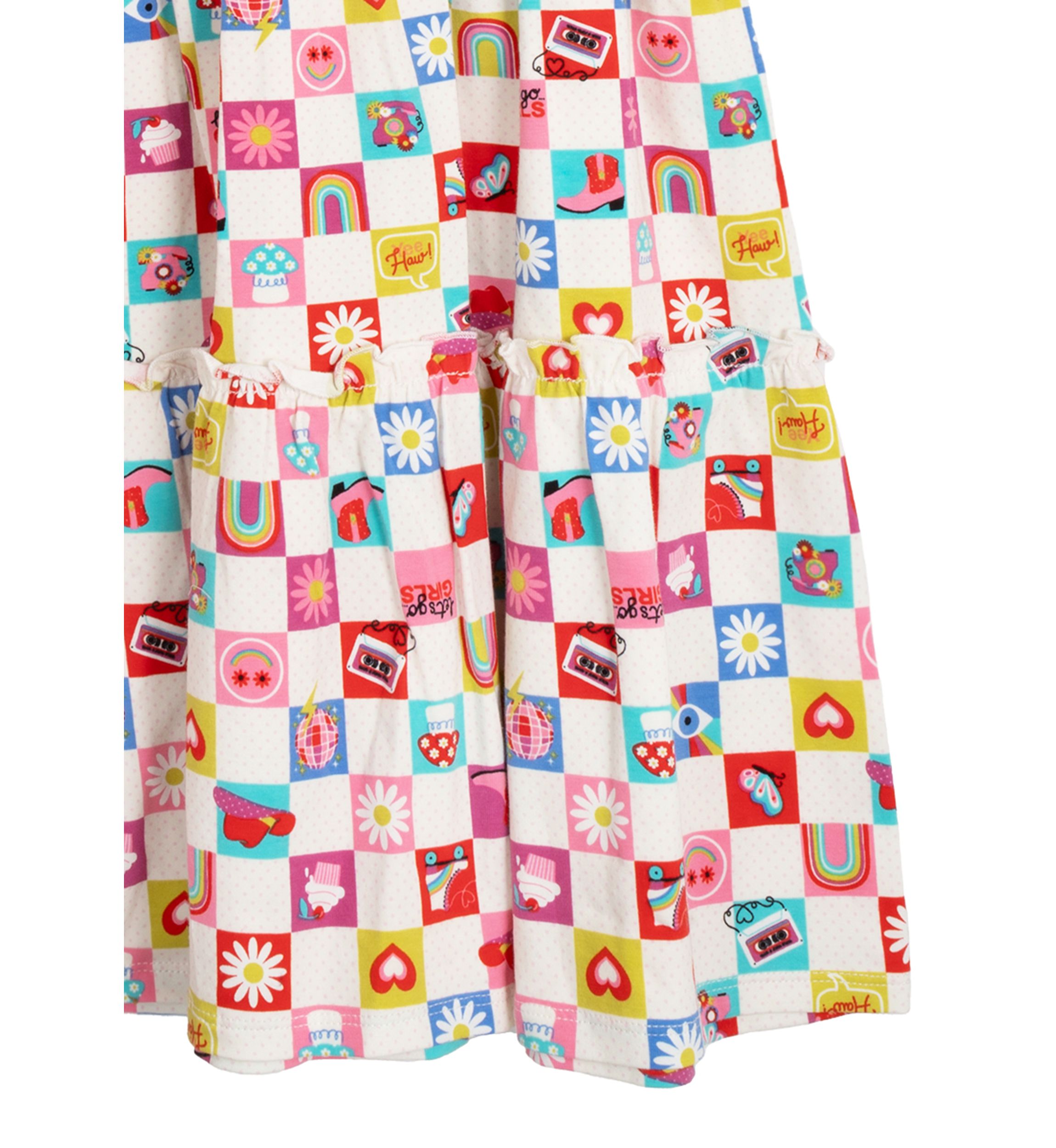 Girls 7-16 Check Icon Tiered Sundress