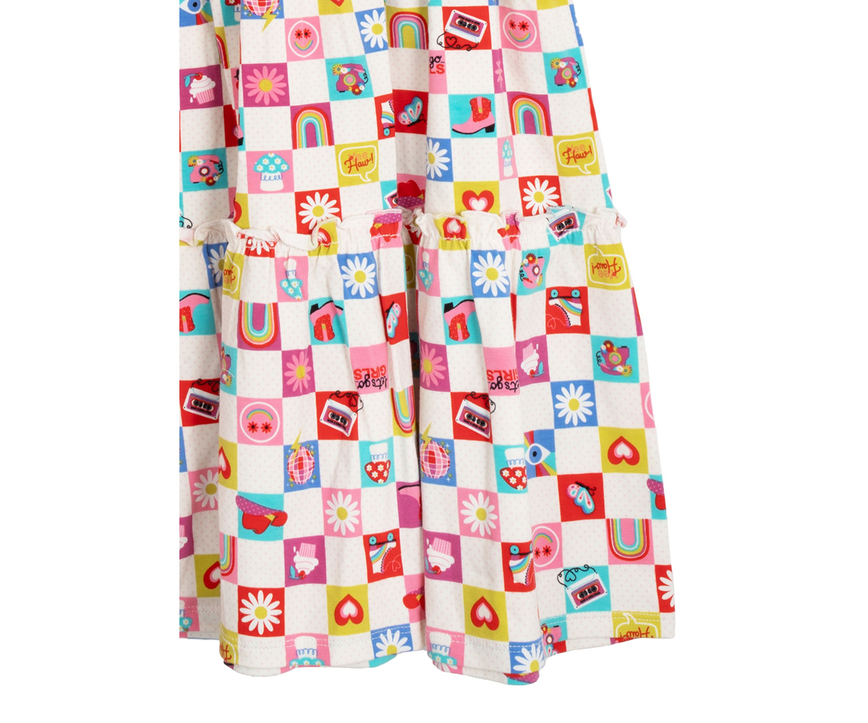 Girls 7-16 Check Icon Tiered Sundress