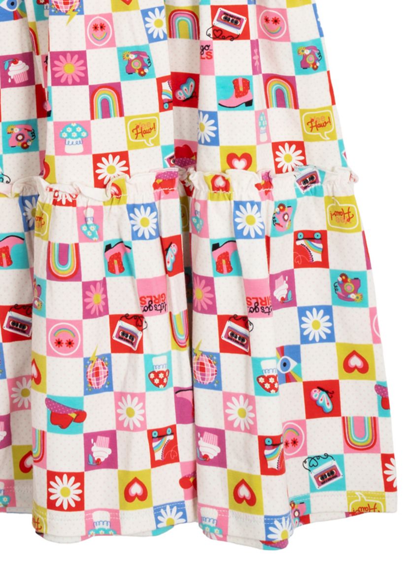 Girls 7-16 Check Icon Tiered Sundress