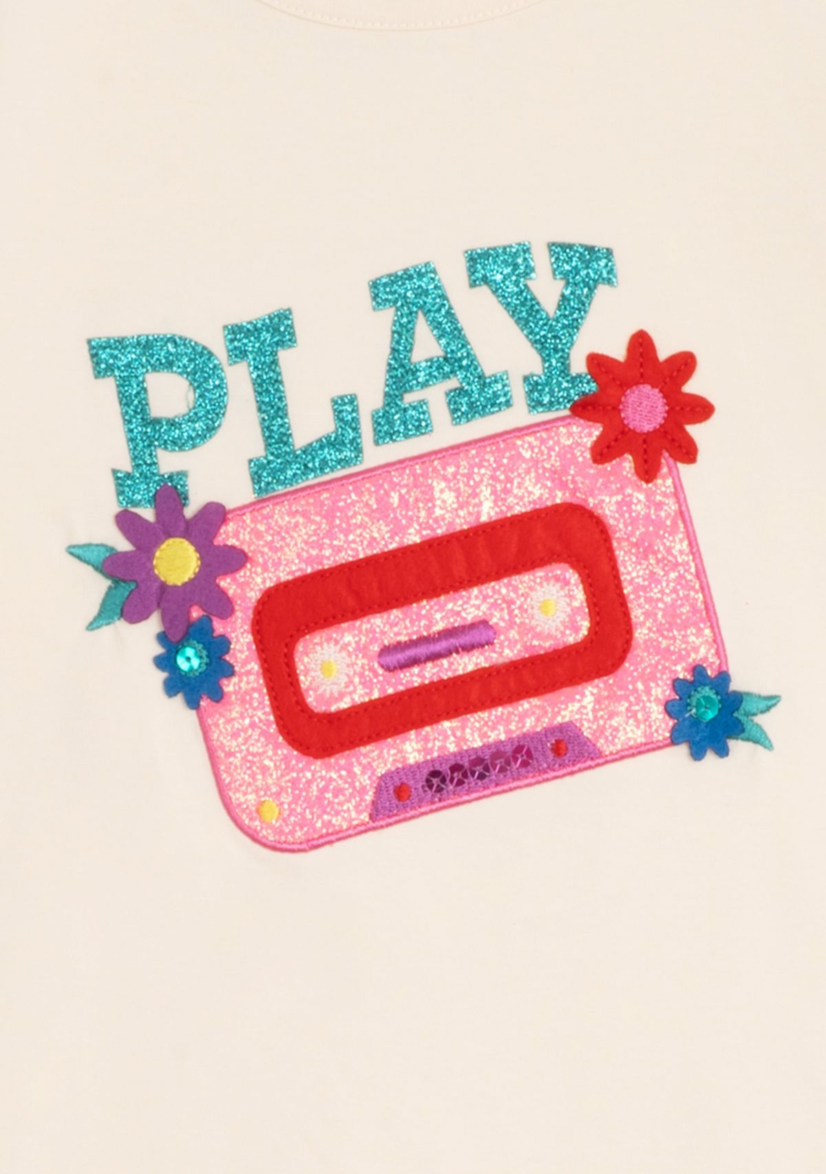 Girls 7-16 Cassette Appliqué Top