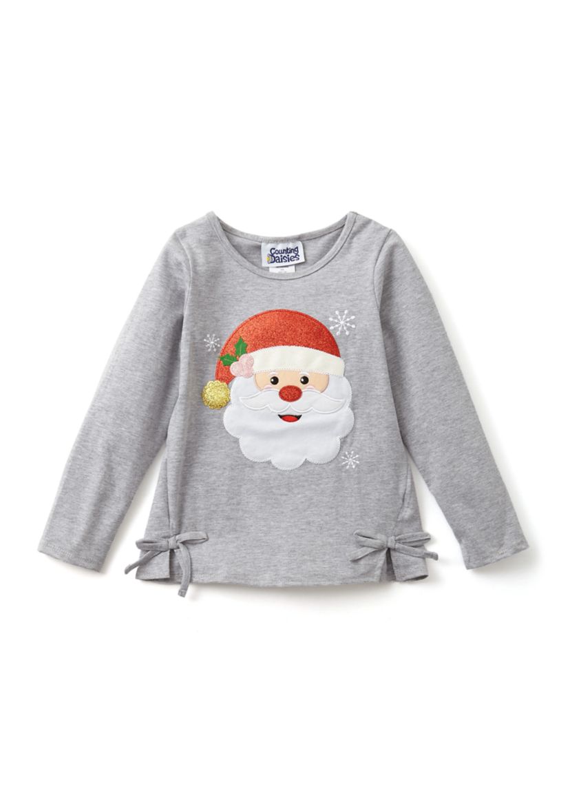 Girls 4-6x Santa Top