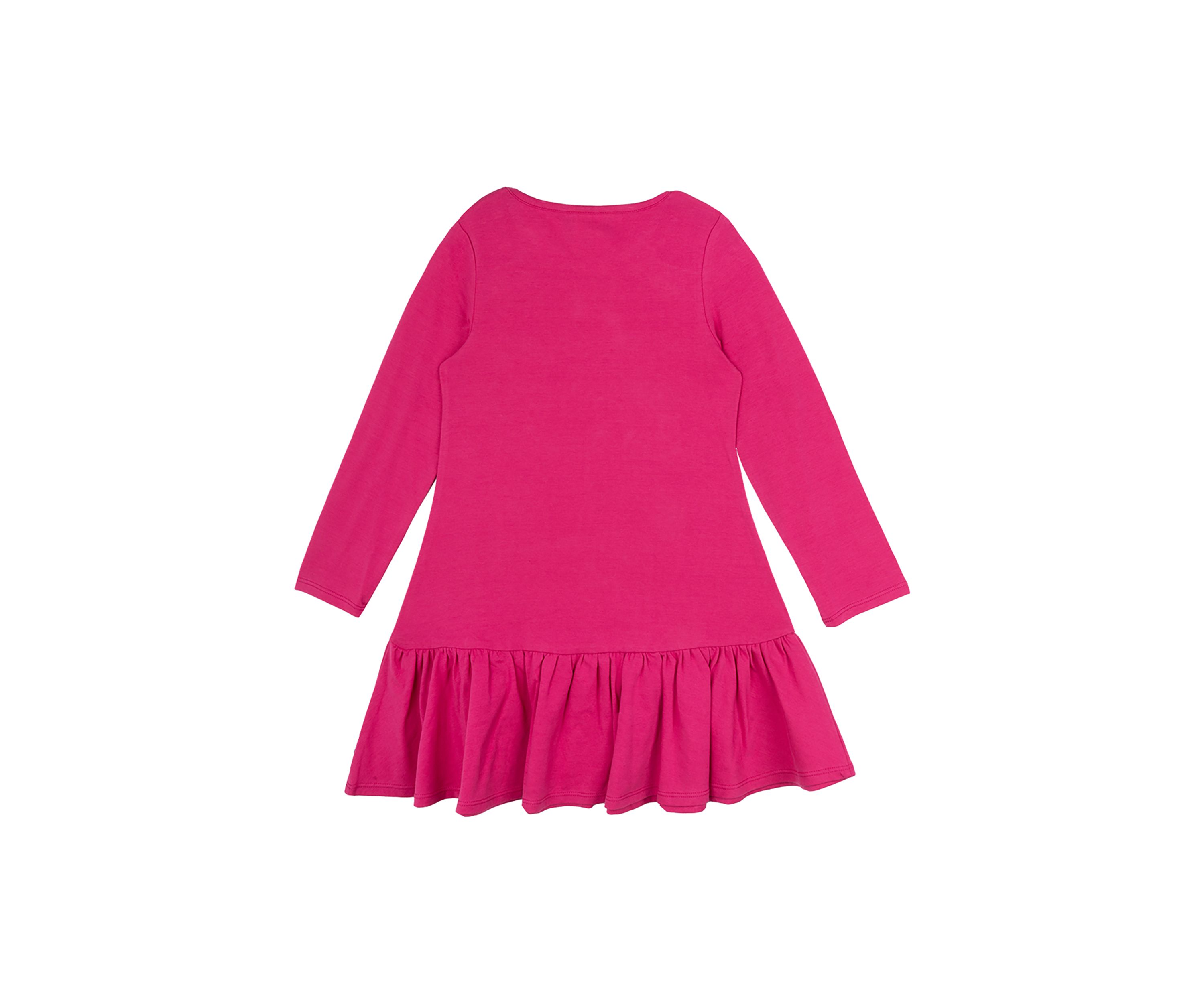 Girls 4-6x Long Sleeve Rainbow Appliqué Dress