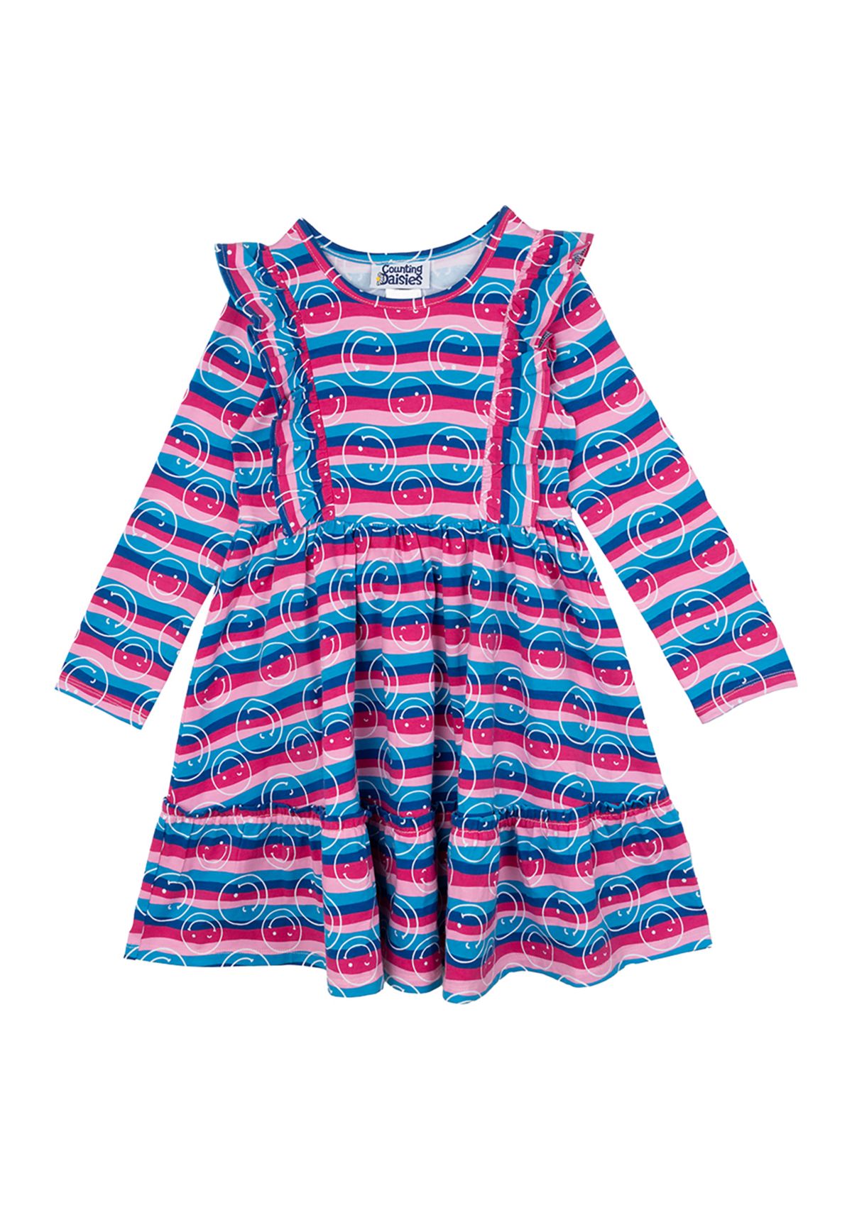 Girls 4-6x Stripe Smile Dress
