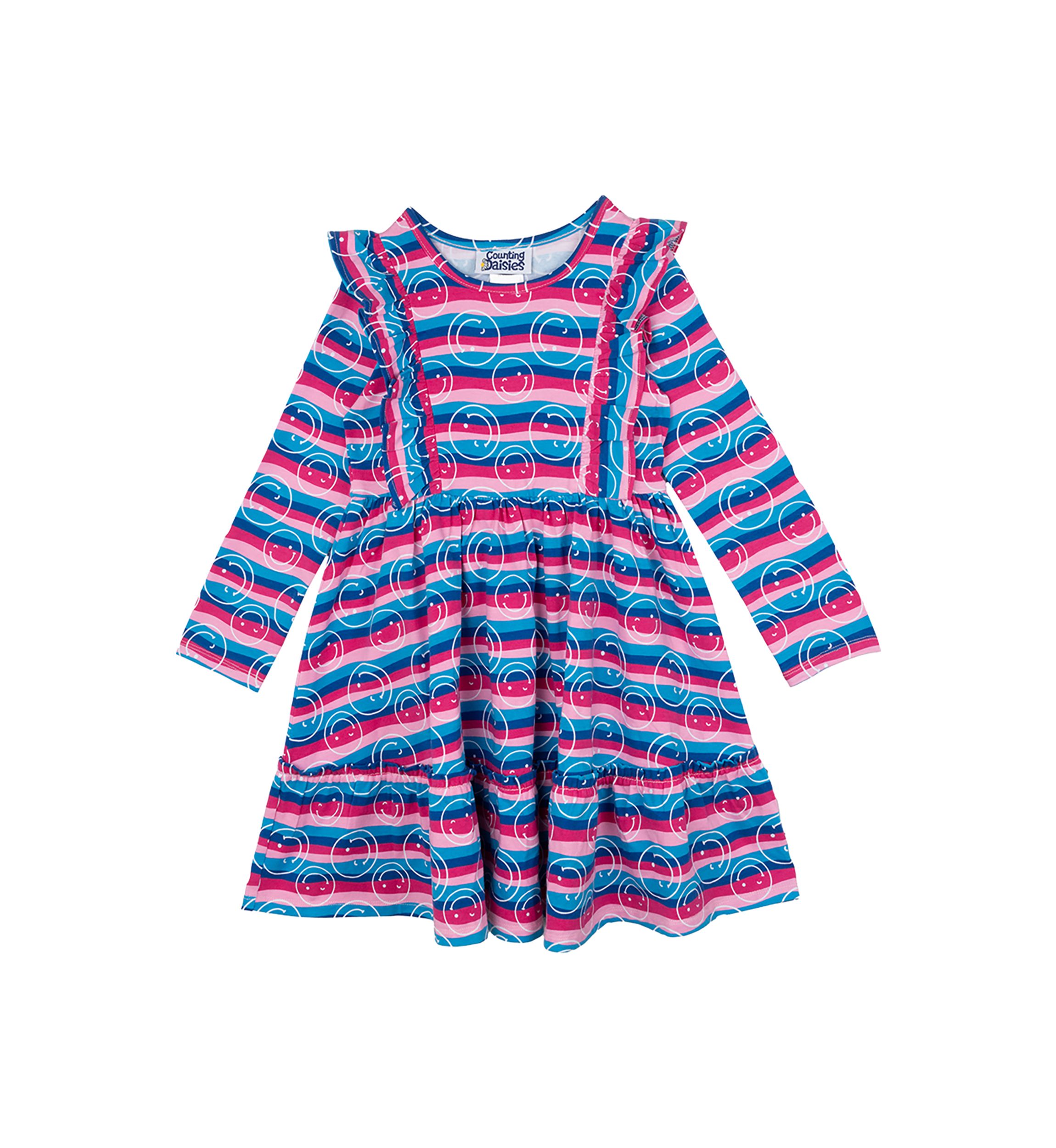 Girls 4-6x Stripe Smile Dress