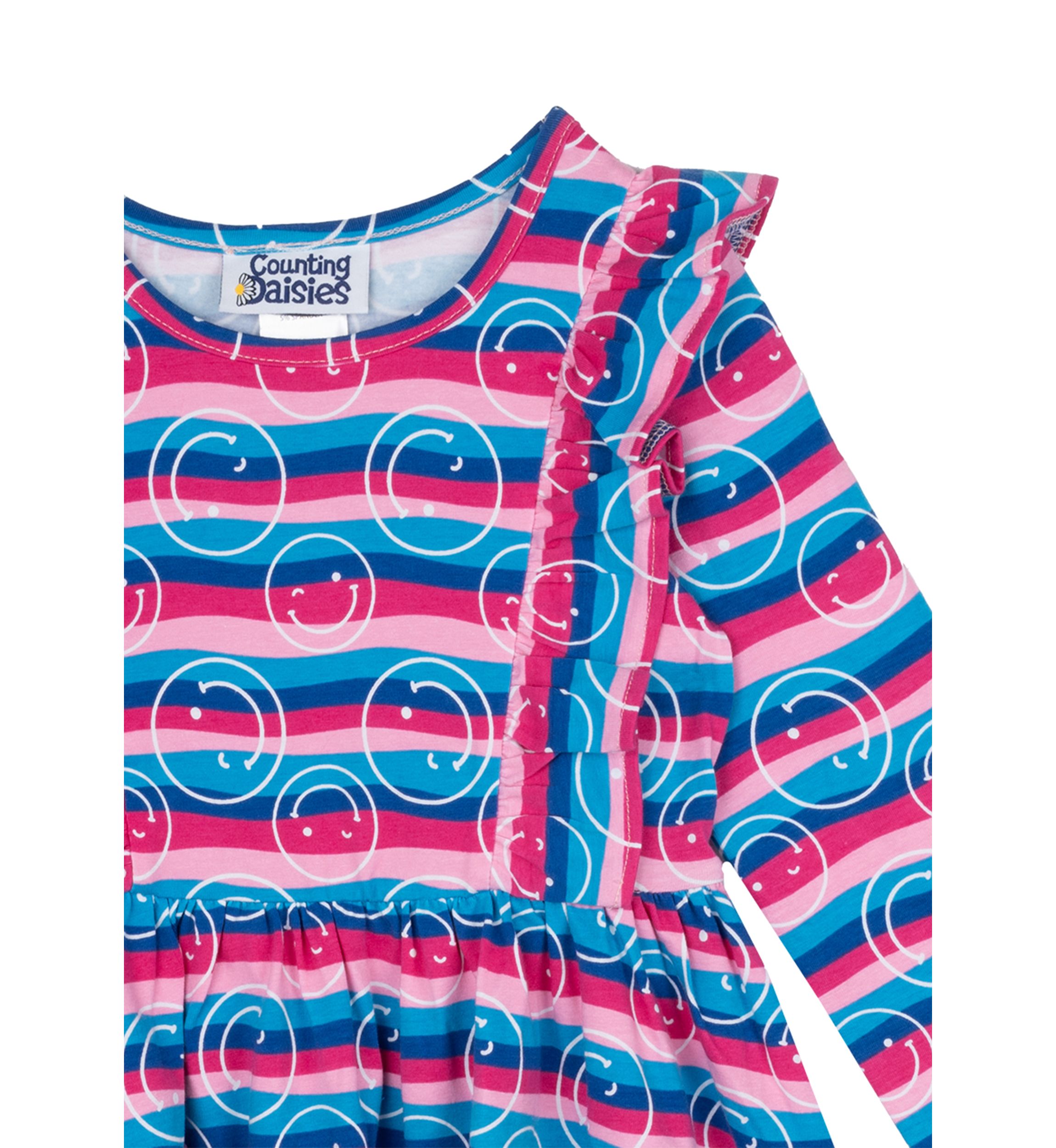 Girls 4-6x Stripe Smile Dress