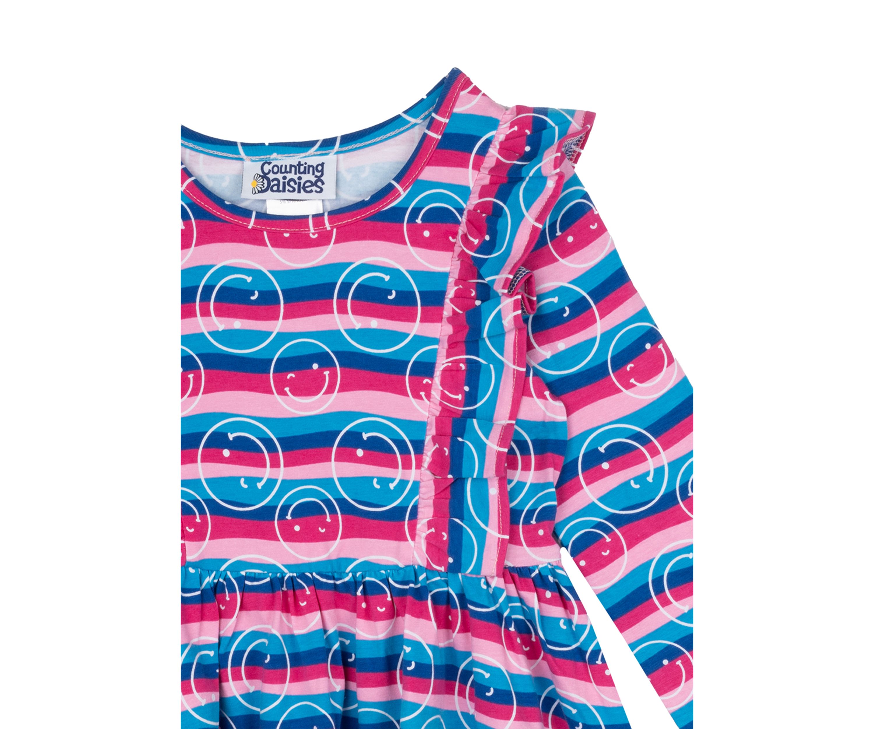 Girls 4-6x Stripe Smile Dress